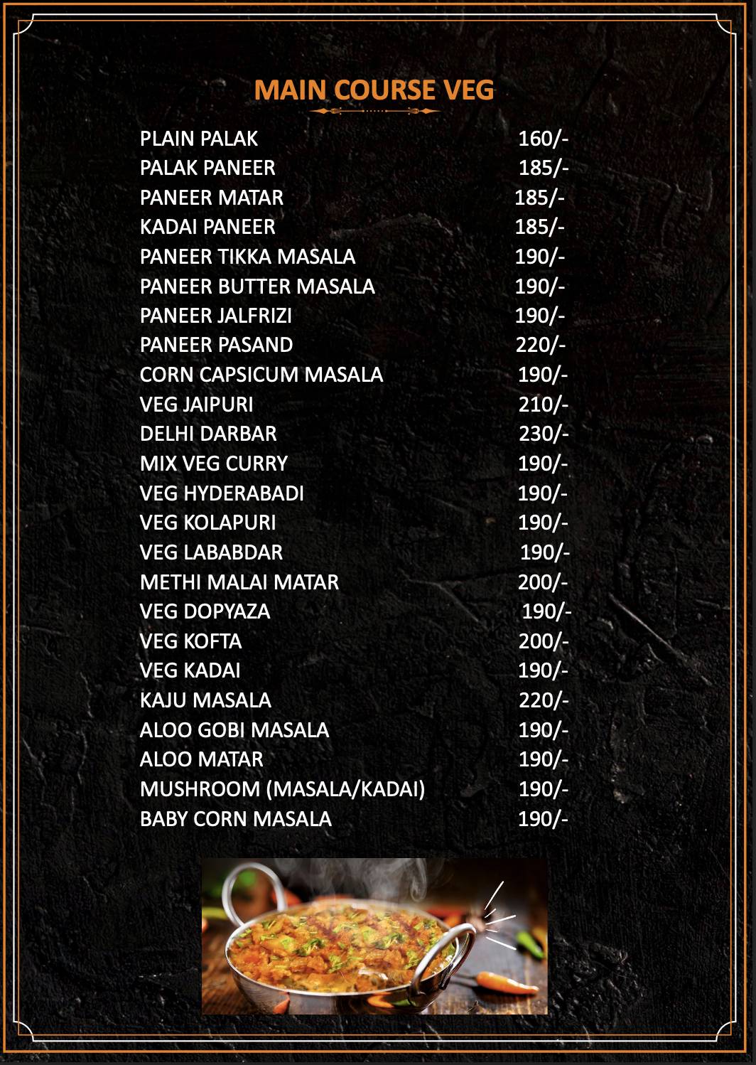 ISIRI Multi Cuisine Restaurant menu