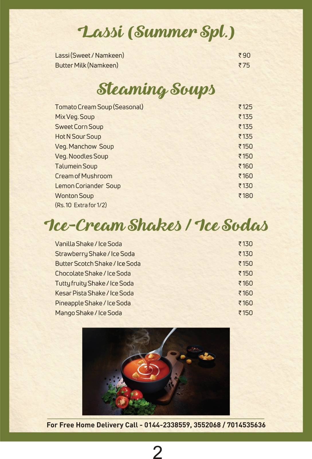 Ice N Spices menu