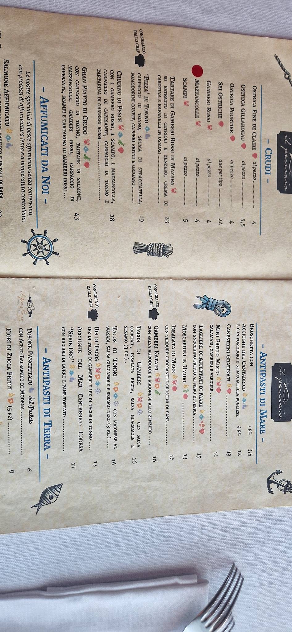 Menu di Il Pesciaio Modena a Villa Freto 