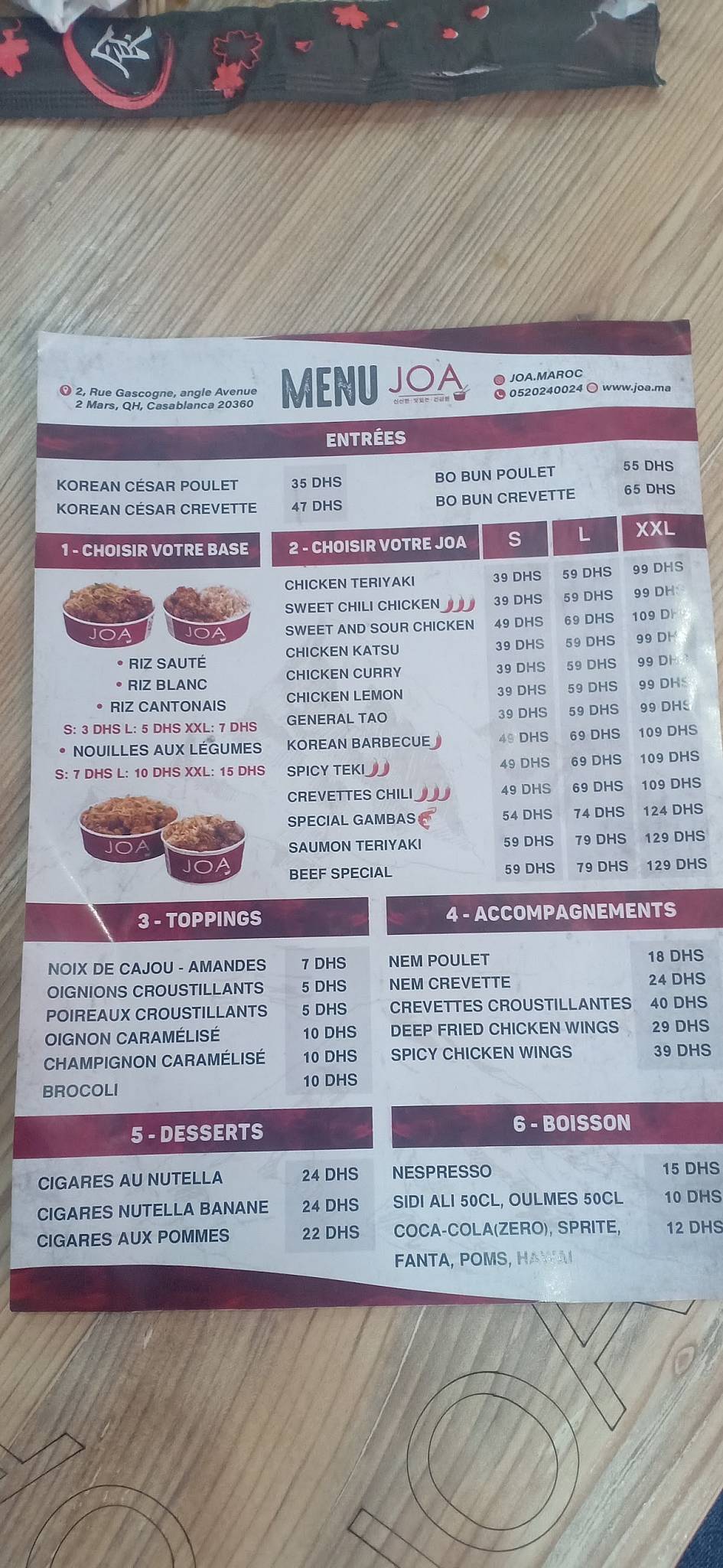 carta-del-restaurante-joa-2mars-casablanca