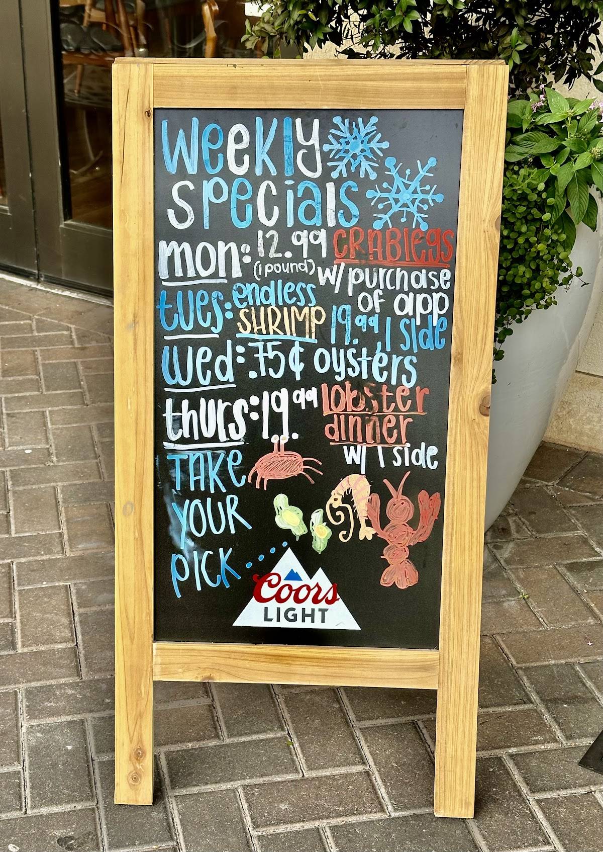 Menu at Julington Creek Fish House & Oyster Company restaurant, Fruit Cove
