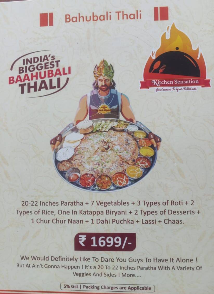 Kitchen Sensation menu