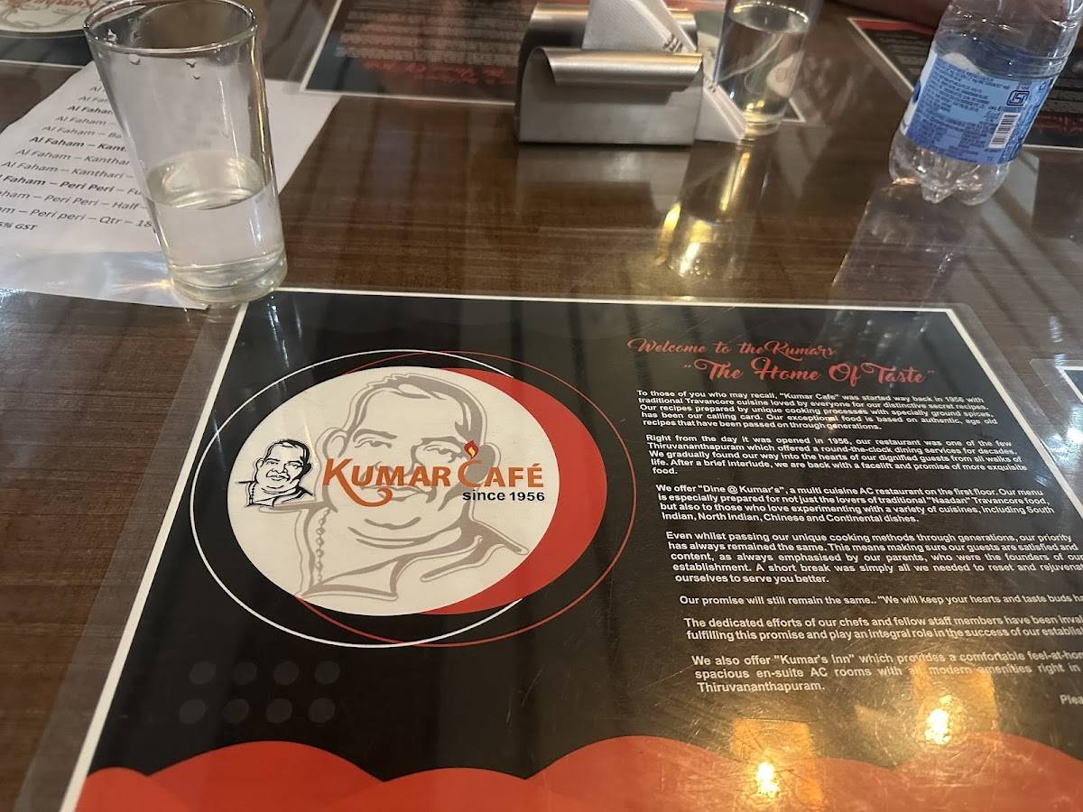 Kumar Cafe menu
