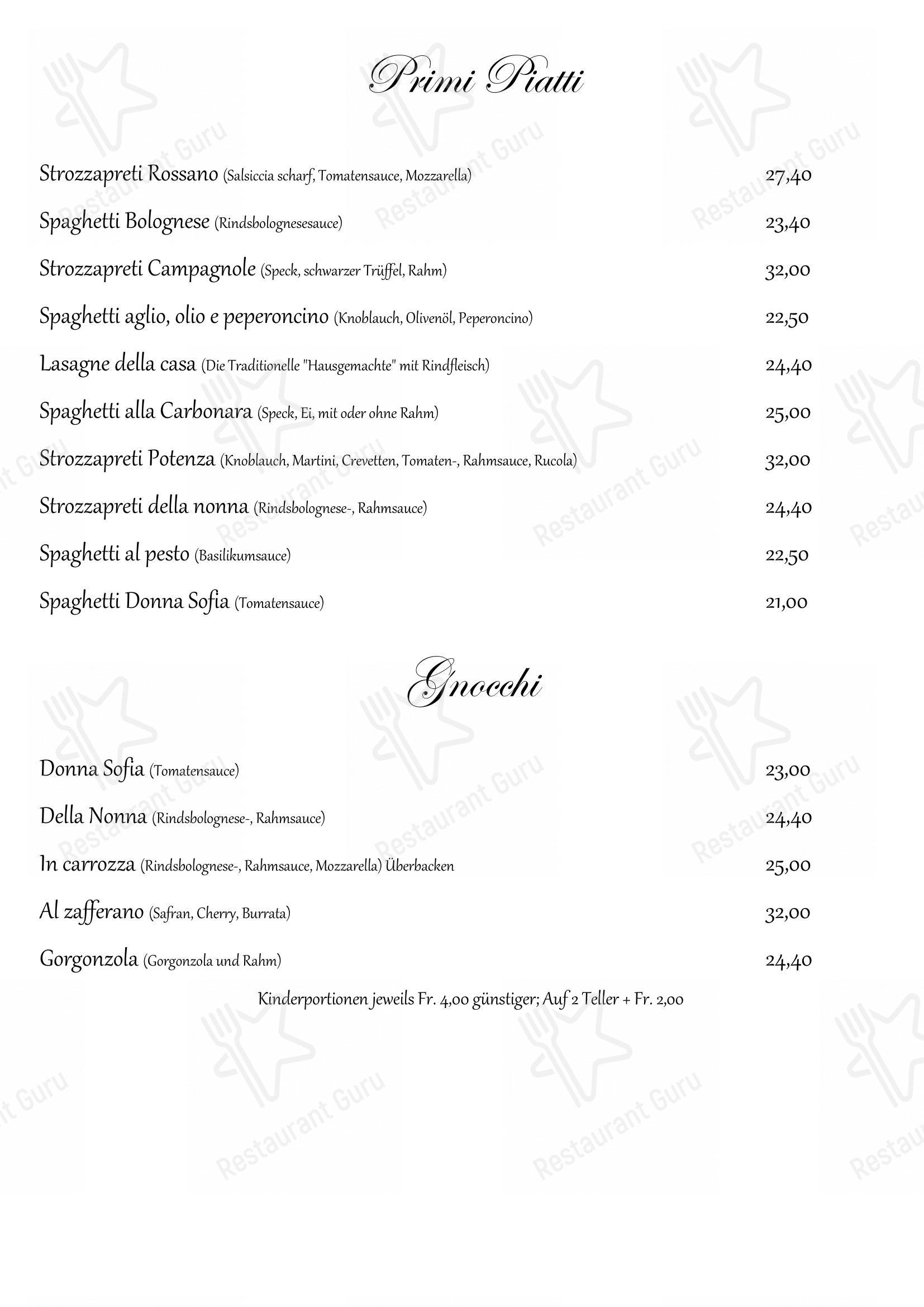 Menu di Restaurant La Fonte - Menu