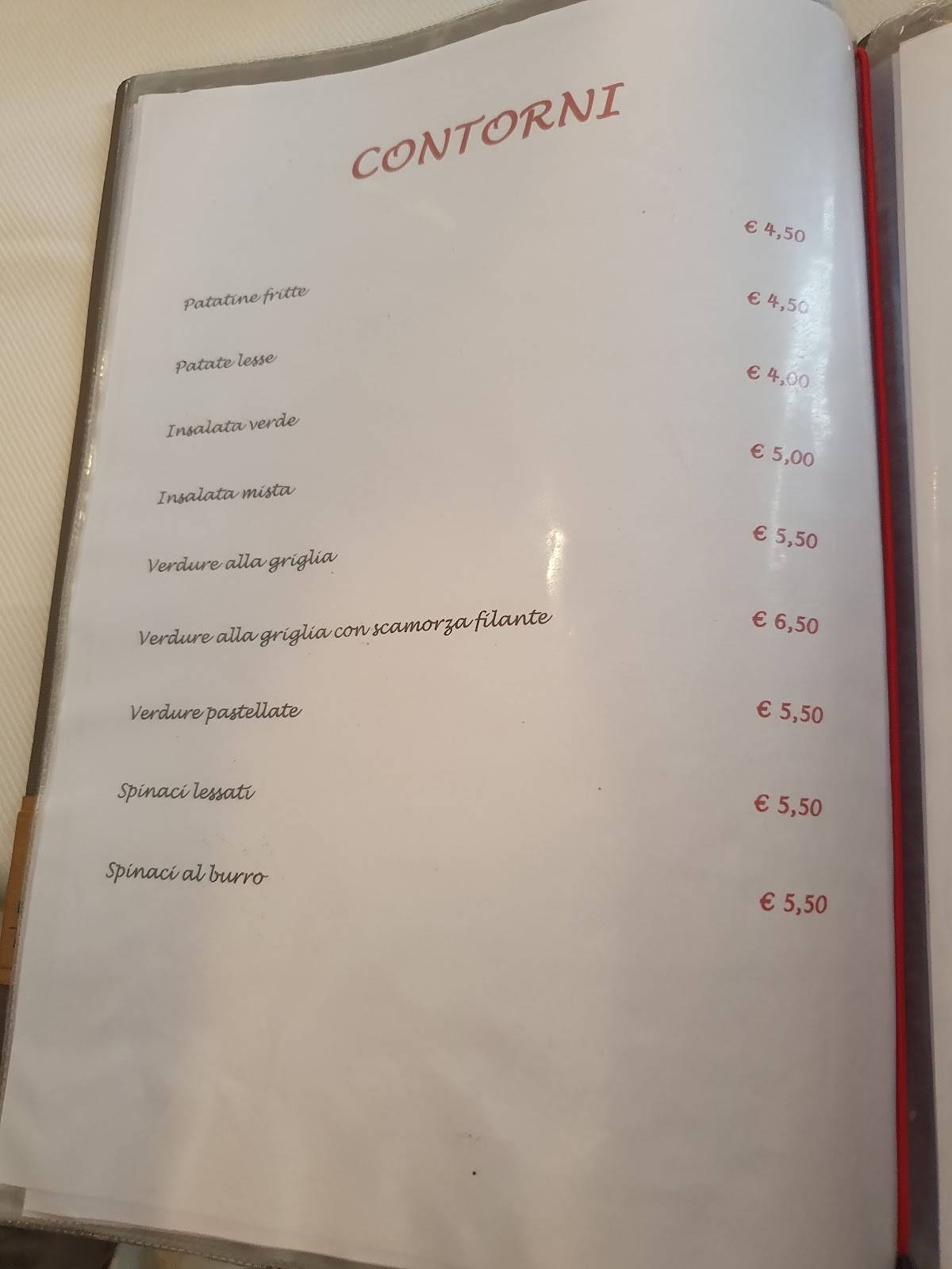 Menu di La Forchetta d'Oro - Ristorante Pizzeria 