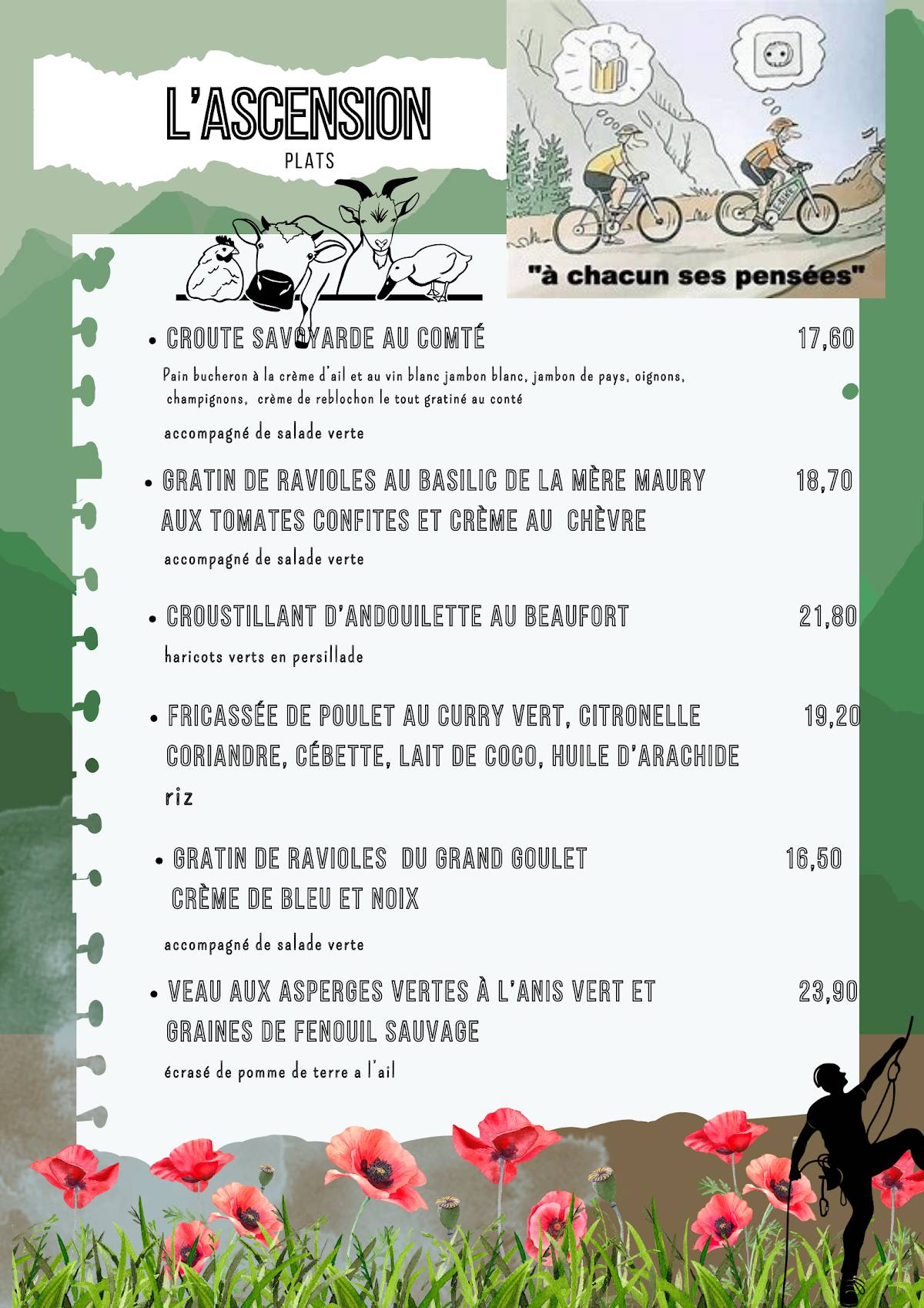 Menu de Restaurant La Grange