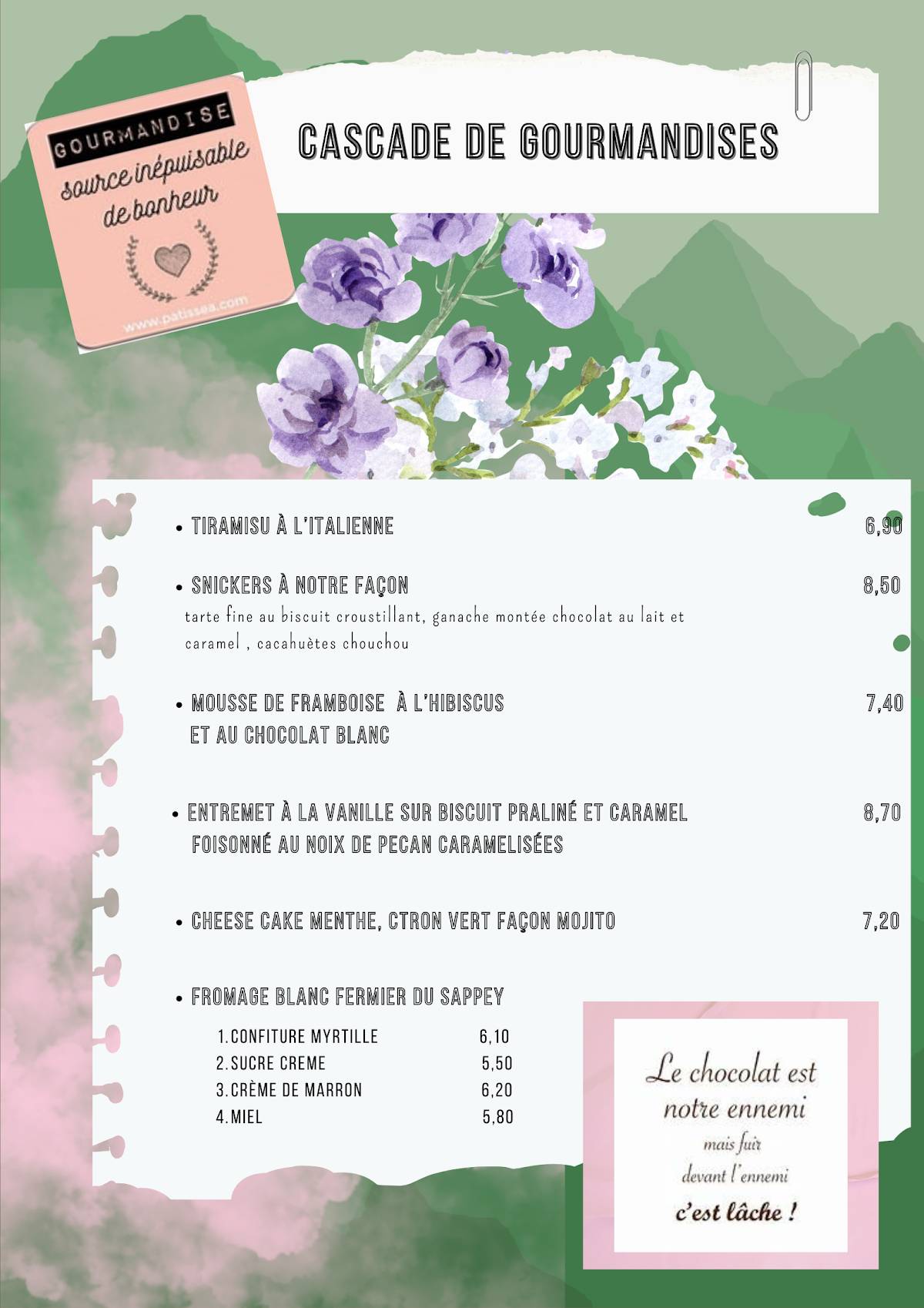 Menu de Restaurant La Grange