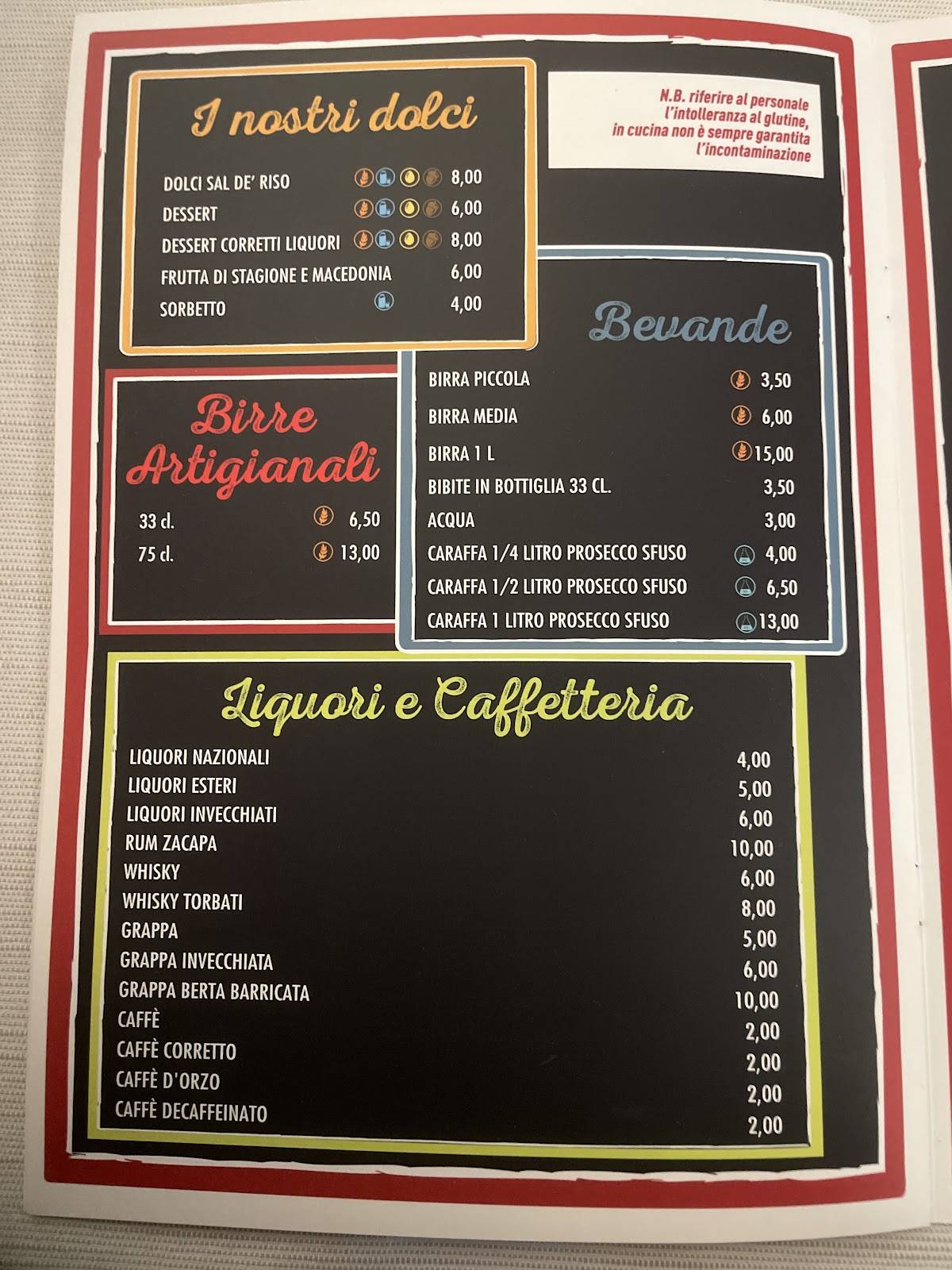 Menu di La Griglia 