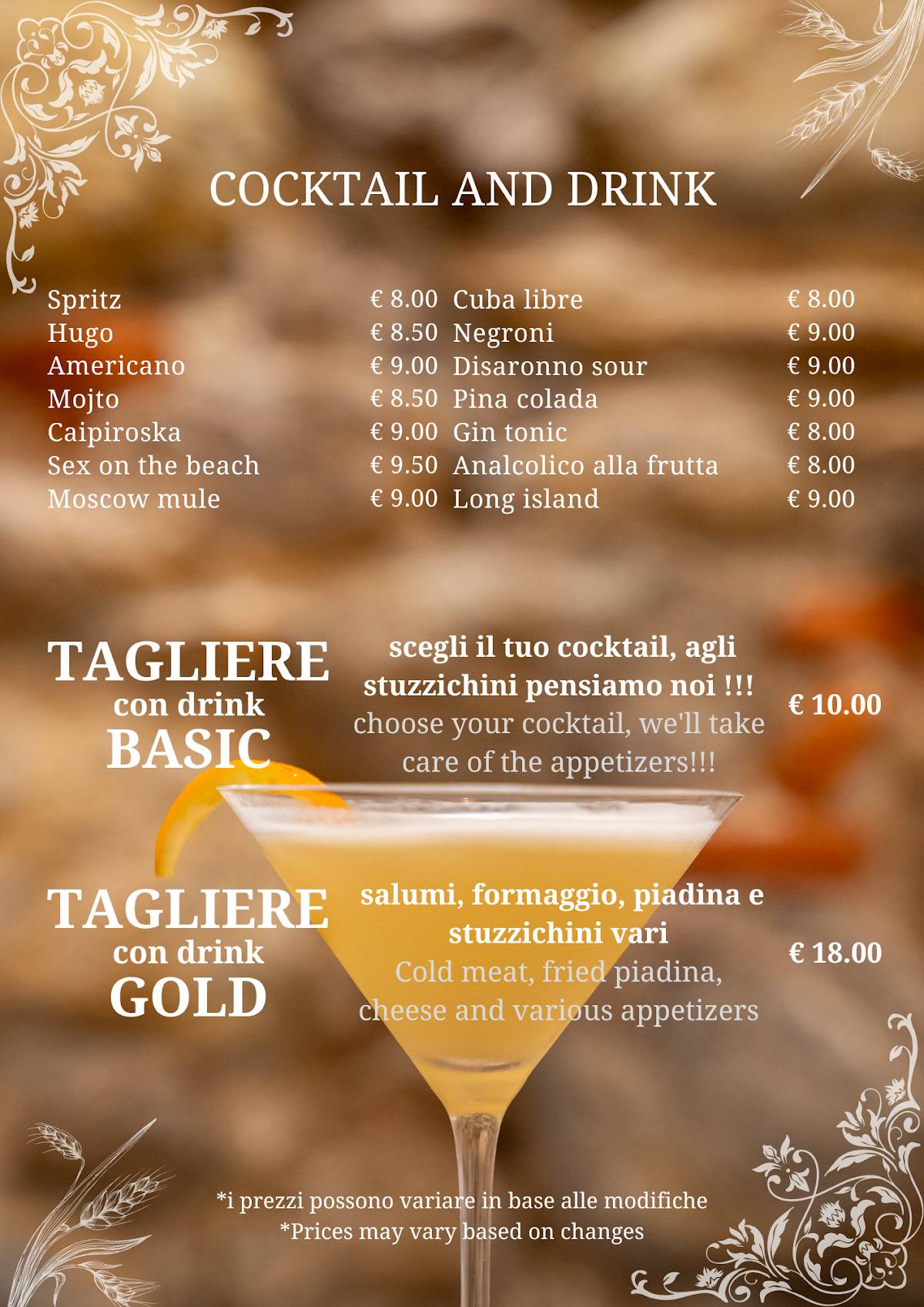 Menu di La Piadella Loano 
