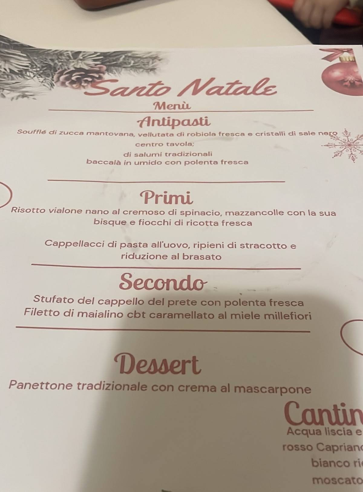 Menu di Ristorante La Storia del Poglia 