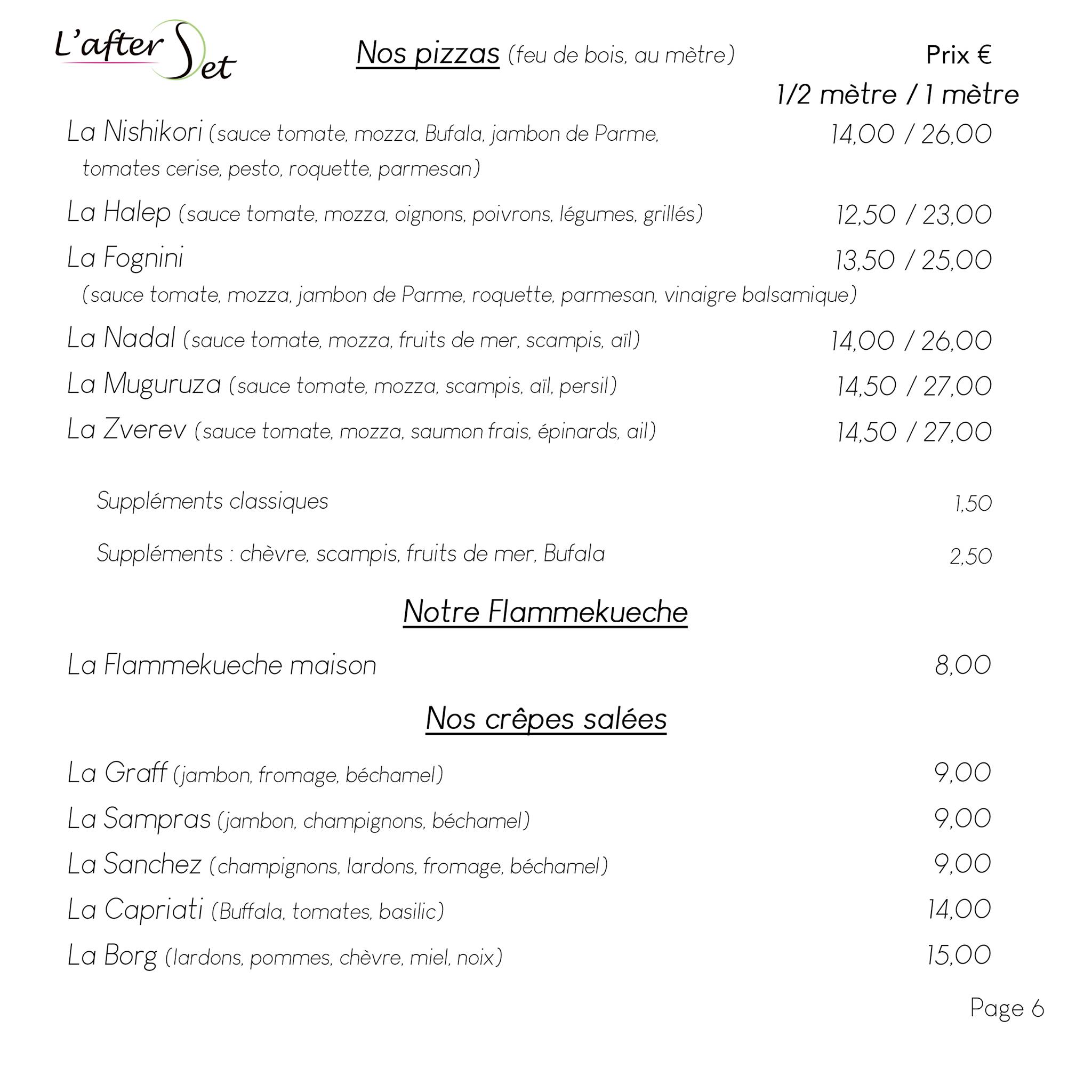 Menu de L'after Set