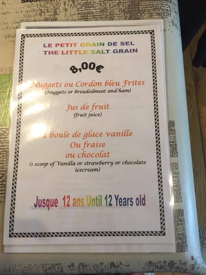 Menu de Le Grain de Sel