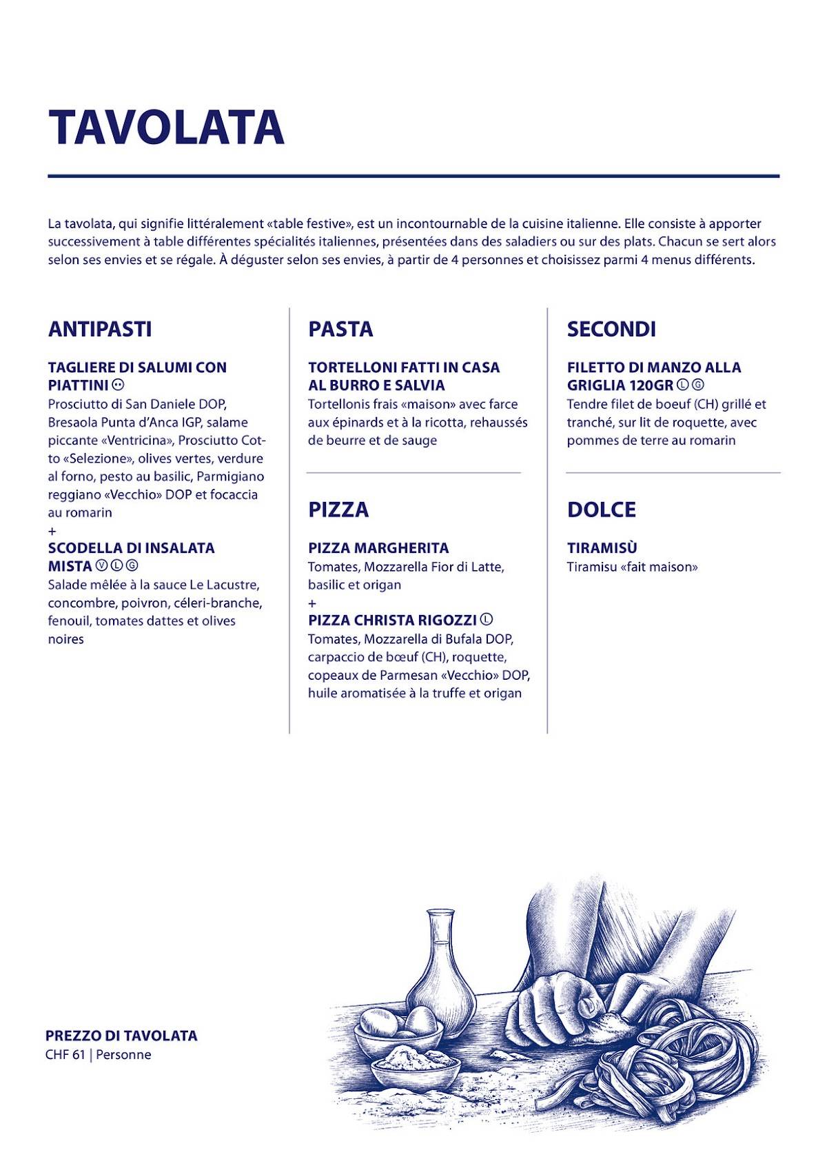 Menu di Restaurant Le Lacustre 