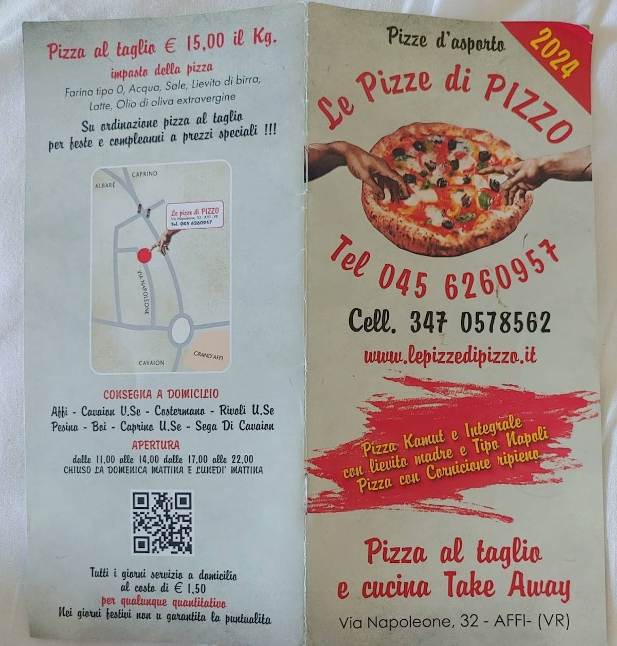 Menu di Le Pizze di Pizzo di Orlando Pizzolato 