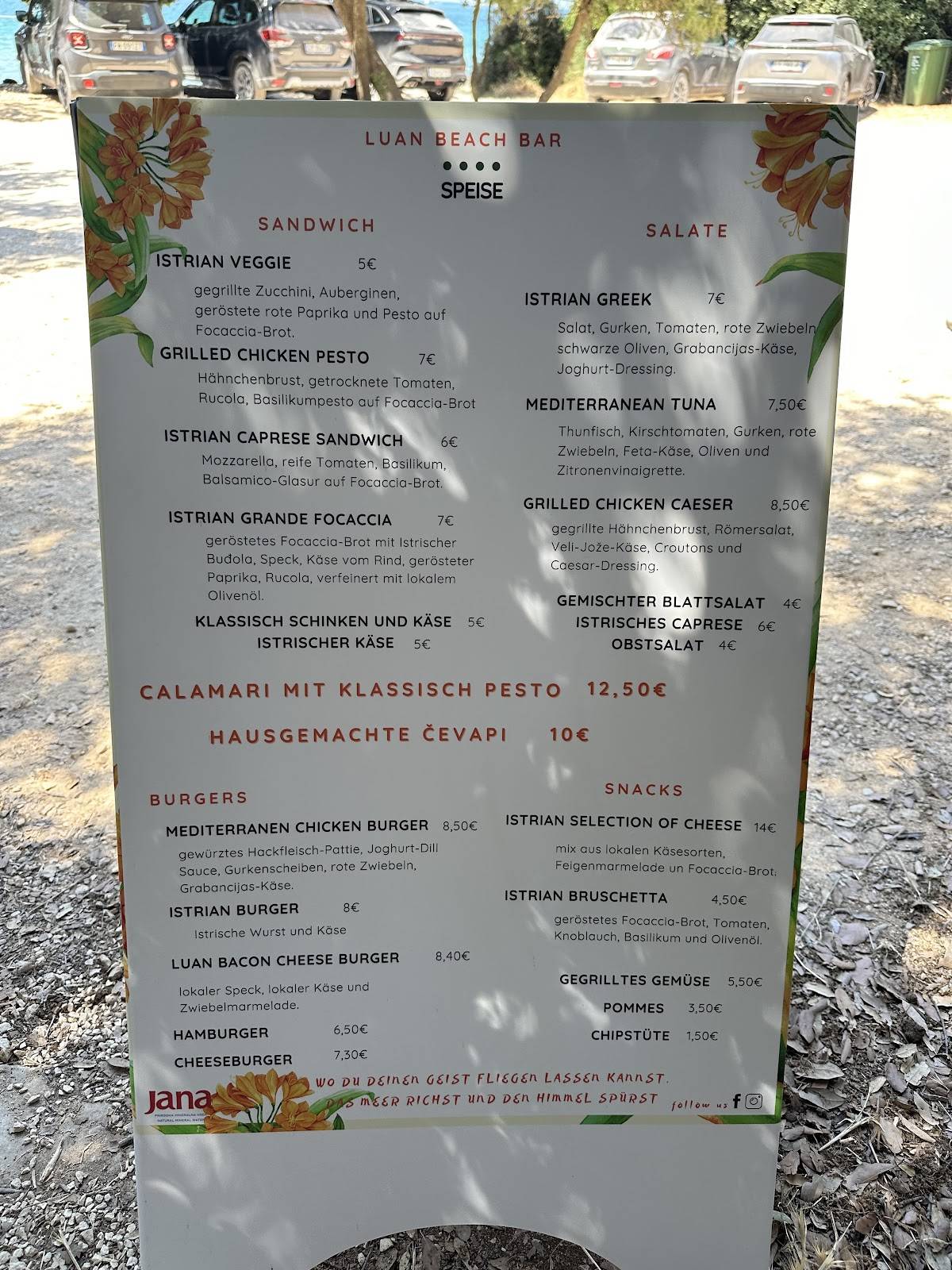 Menu di Luan Beach Bar 