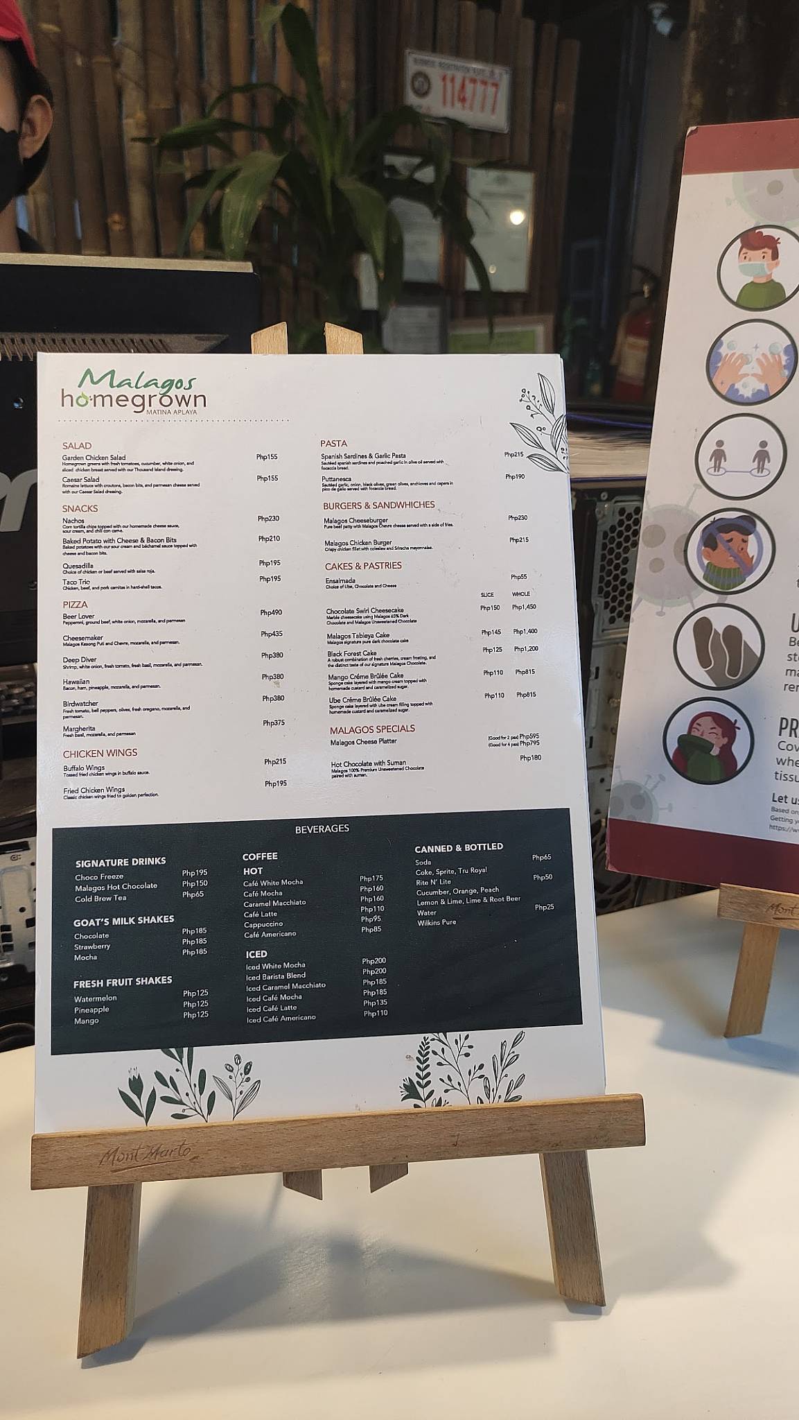 Menu at Malagos Homegrown Cafe - Matina Aplaya, Davao City