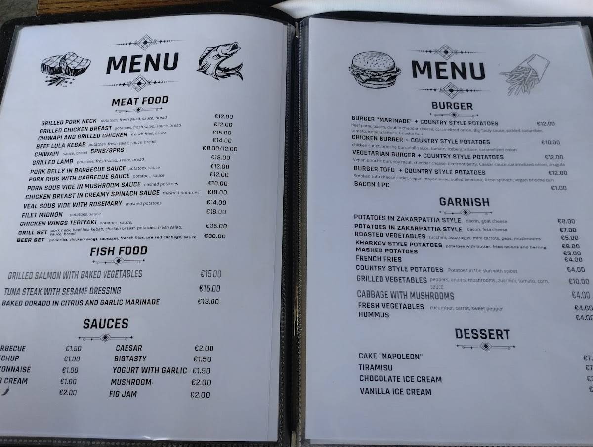 Menu di Marinade (Ukrainian cuisine) 