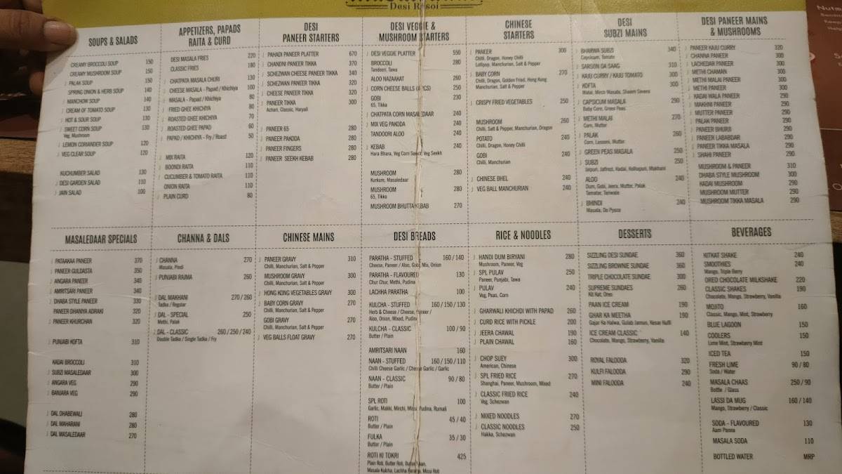 Masaledaar Desi Rasoi - Vizag menu