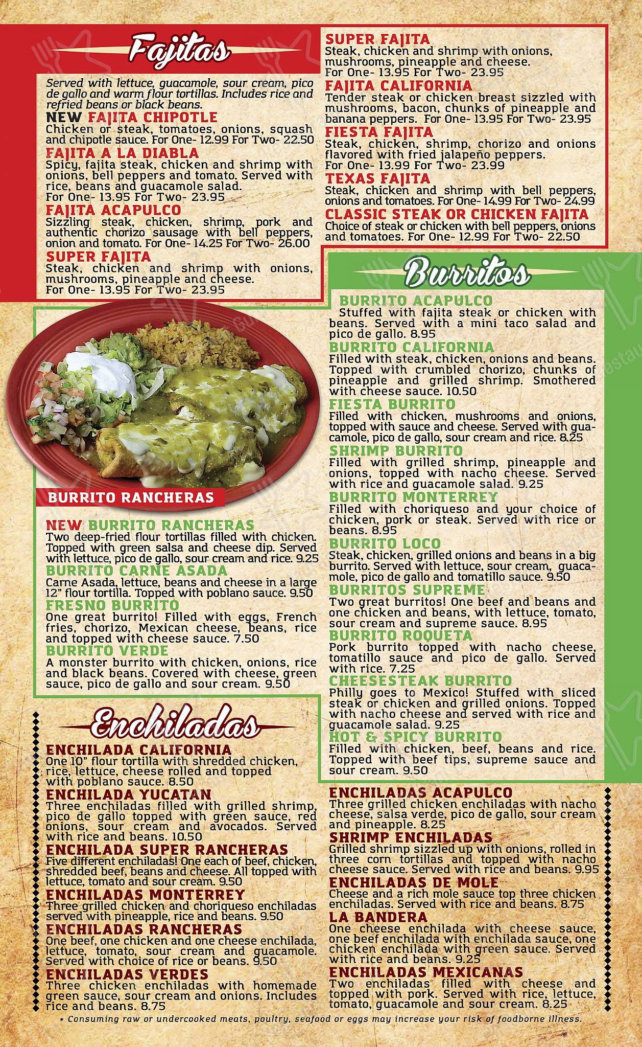 Menu at Maya Mexican Restaurant, Milford
