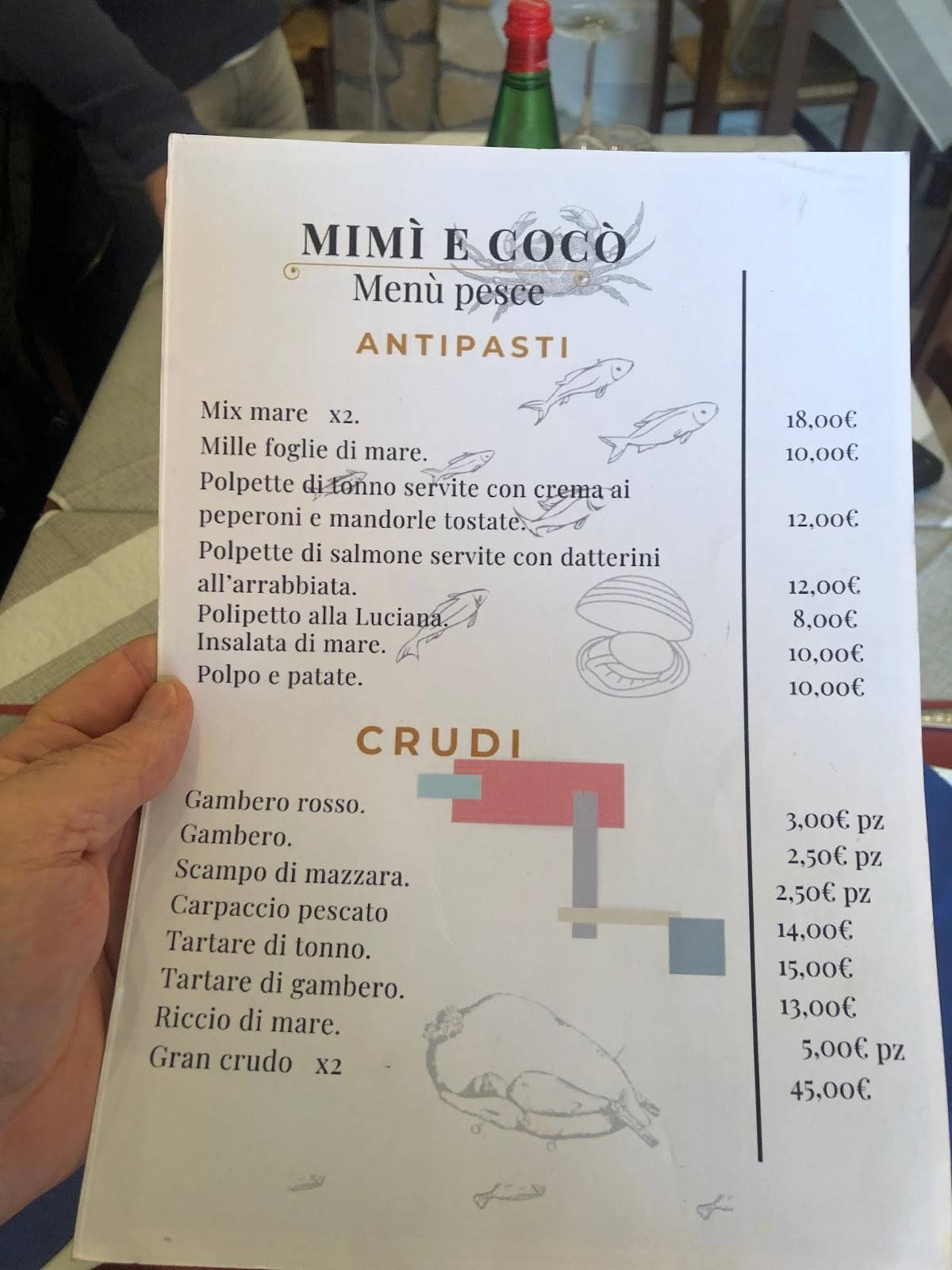 Menu di Mimì e Cocò 