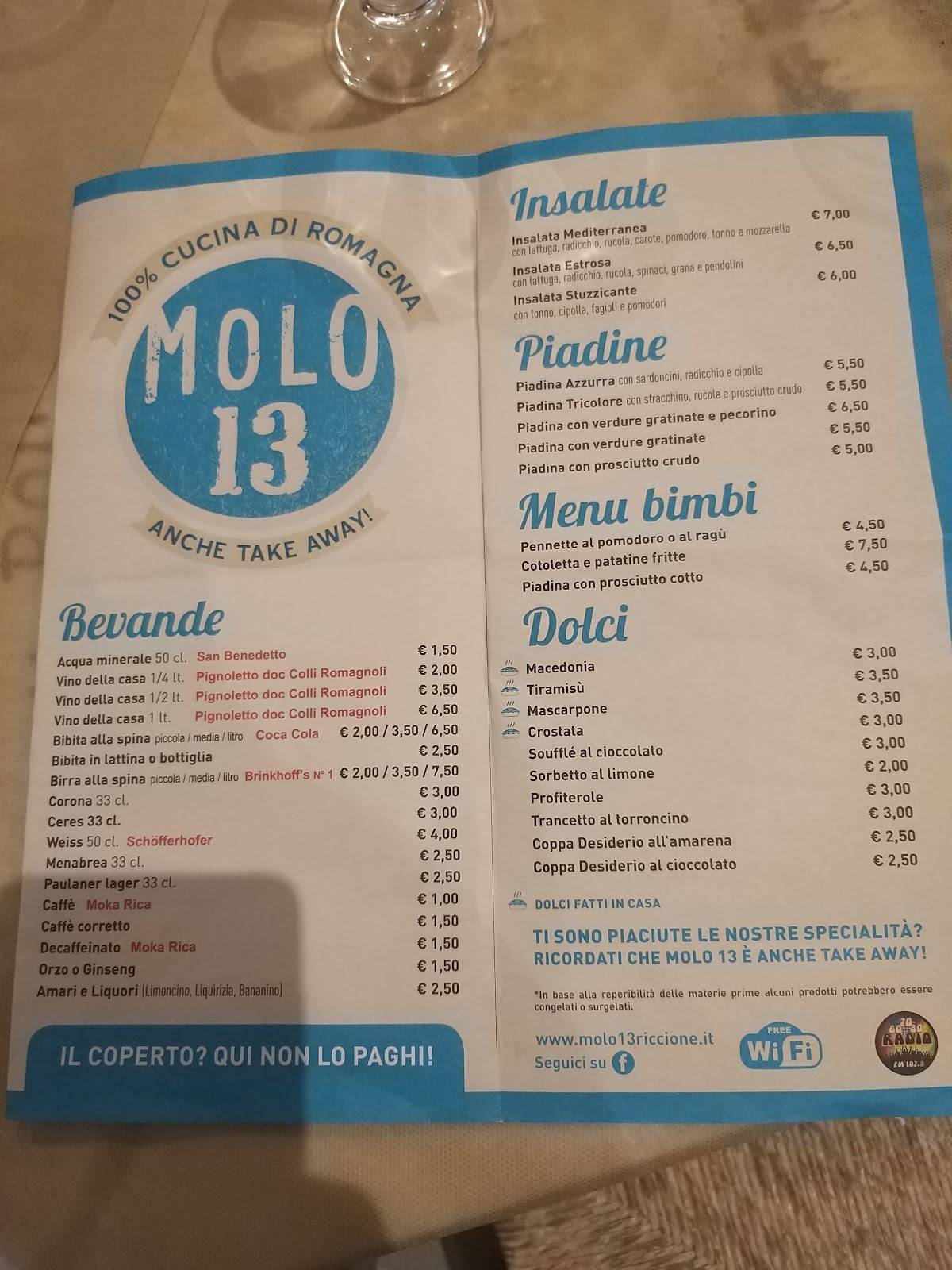 Menu di Molo13 