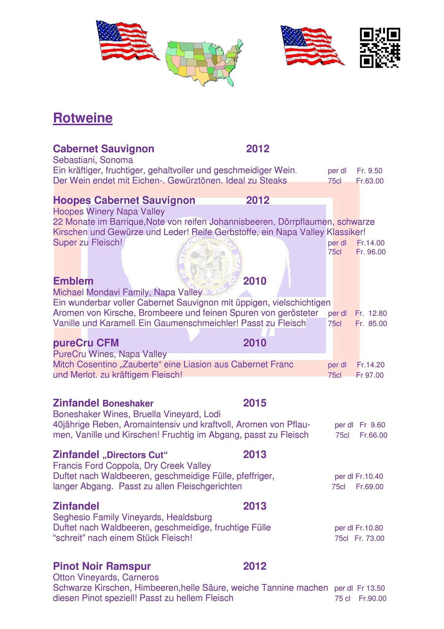 Menu di Restaurant Moosrank 