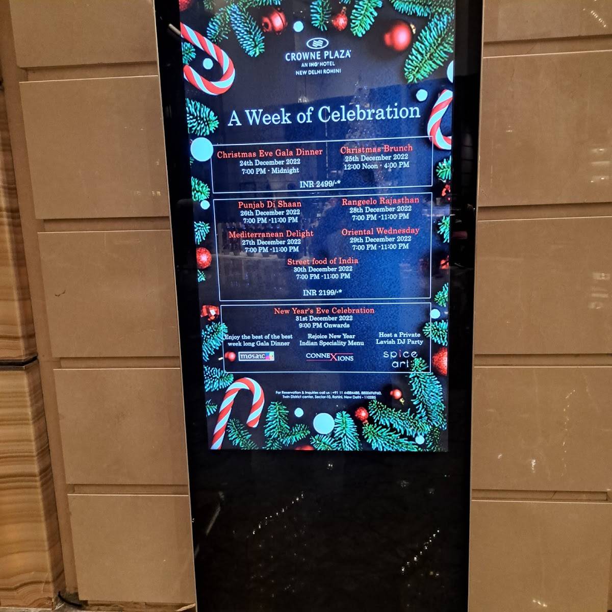 Mosaic - Crowne Plaza menu