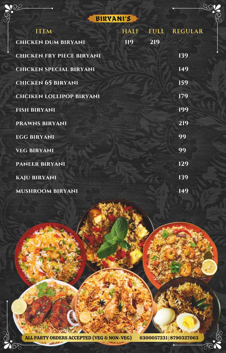 Nanvi's Grand menu