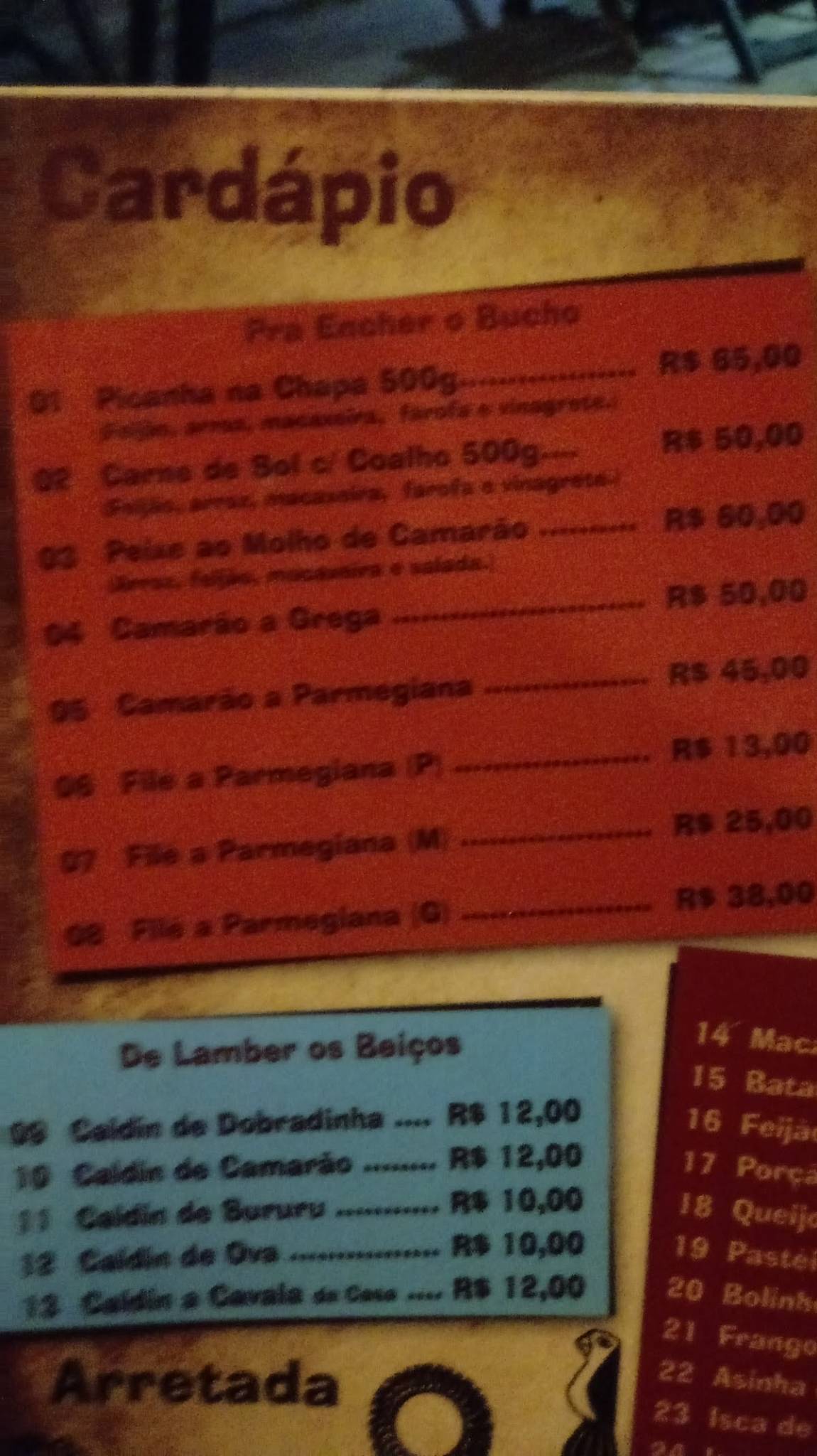 No Mangue Gastrobar cardápio