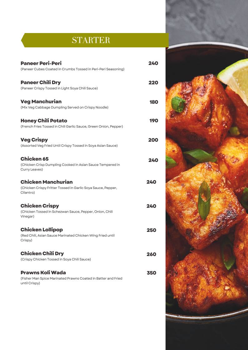 O'LEAF Taste Ka Tadka. Multicuisine Restaurant menu