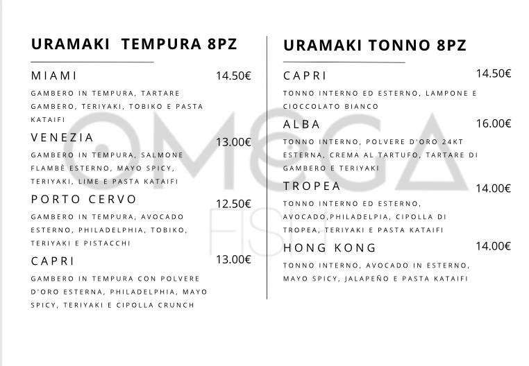 Menu di Omega fish 
