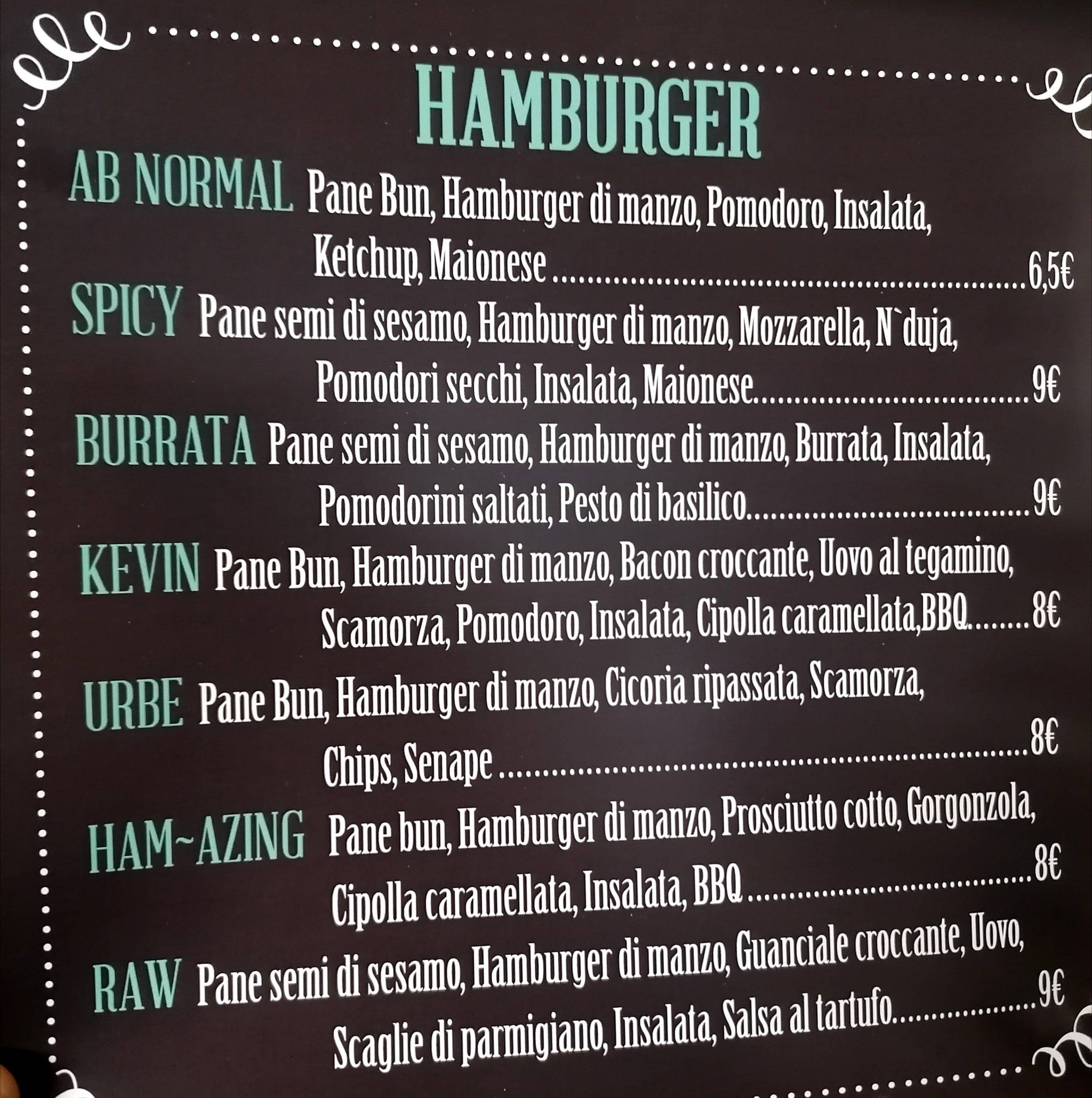 Menu di Opificio 