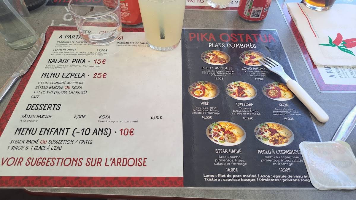 Menu de PIKA Ostatua