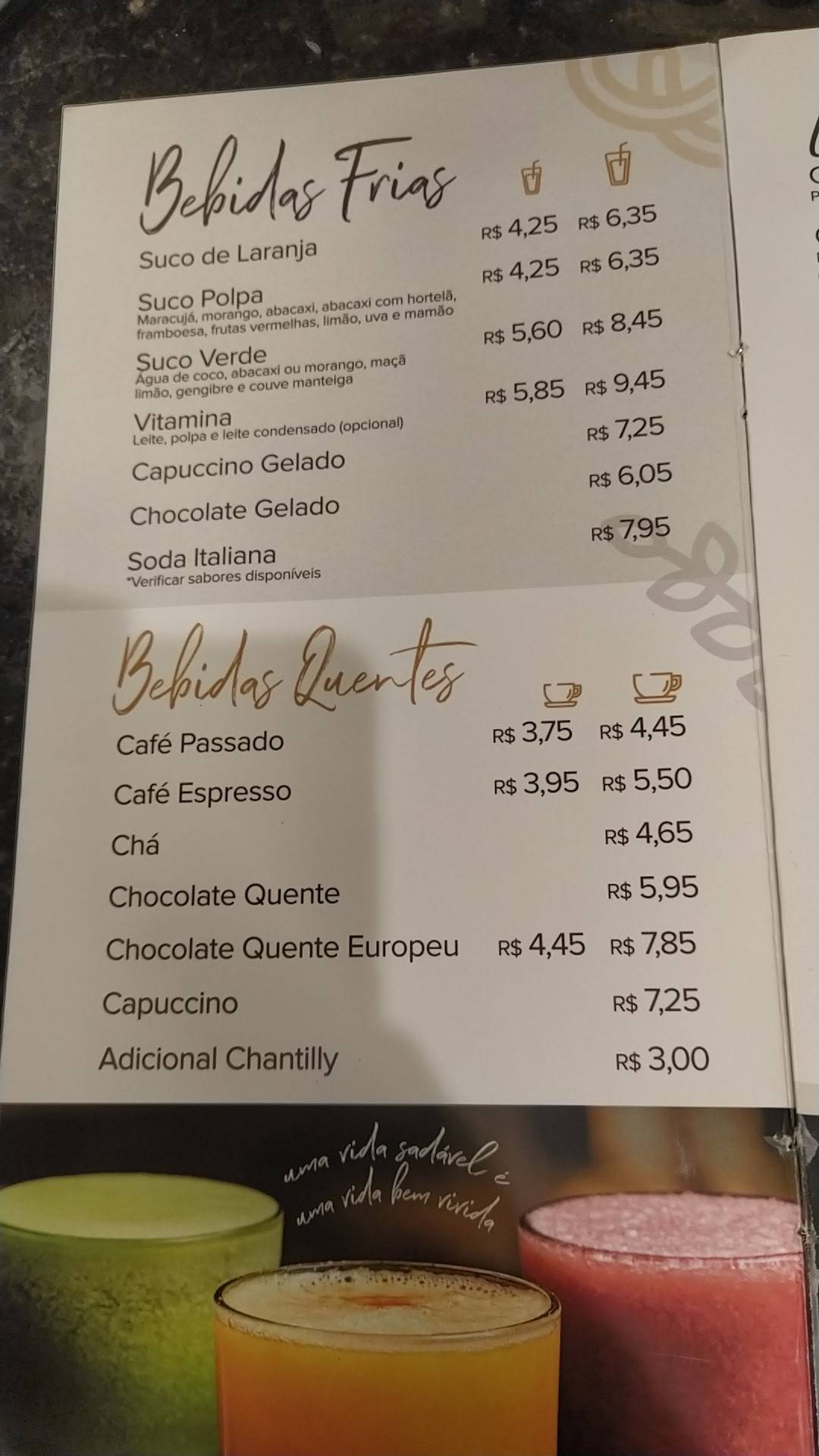 Panificadora Zen cardápio