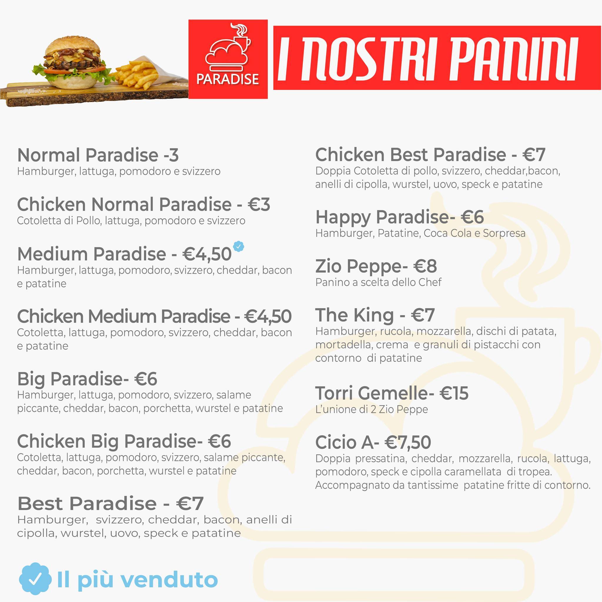 Menu di Paradise Café 