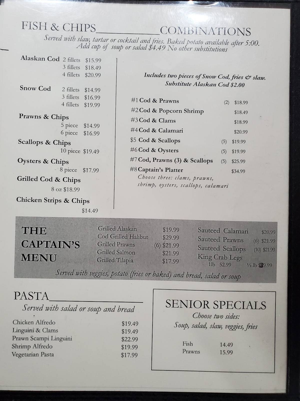 Menu at Pelicans Roost Chowder House restaurant, Chico
