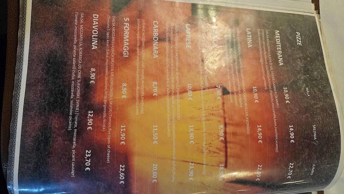 Menu di Peperoncino Pula 