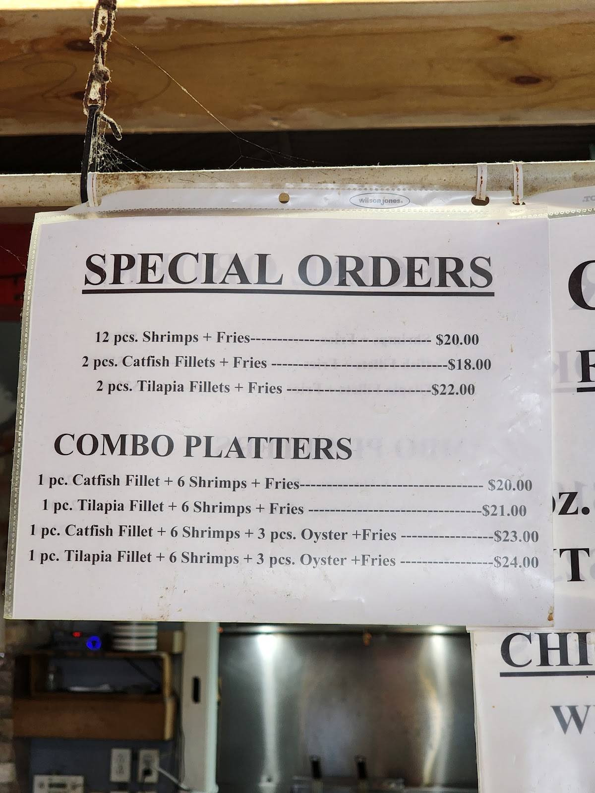 Menu at Pier 8 restaurant, Seabrook