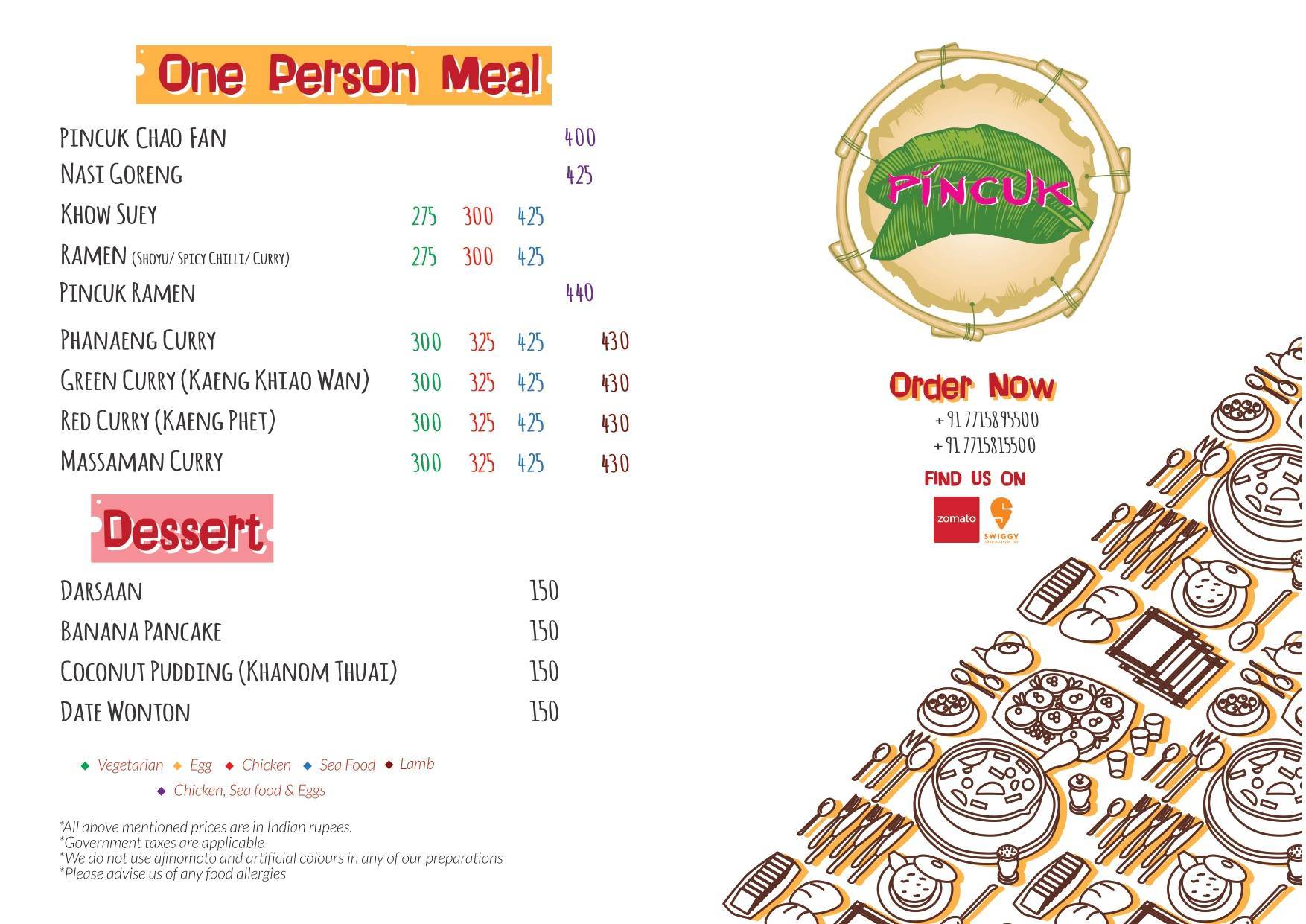 Pincuk a.k.a. Lord Folklore menu