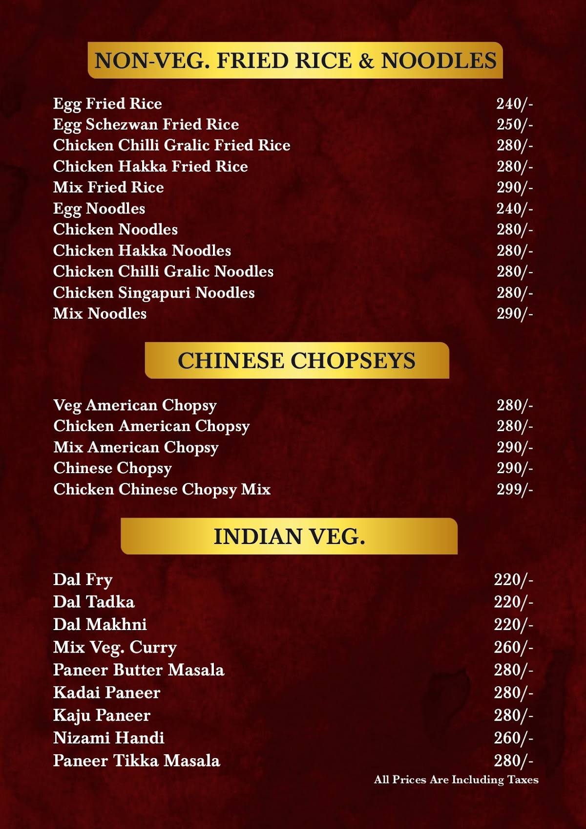 Menu at Pista House Uppal, Hyderabad