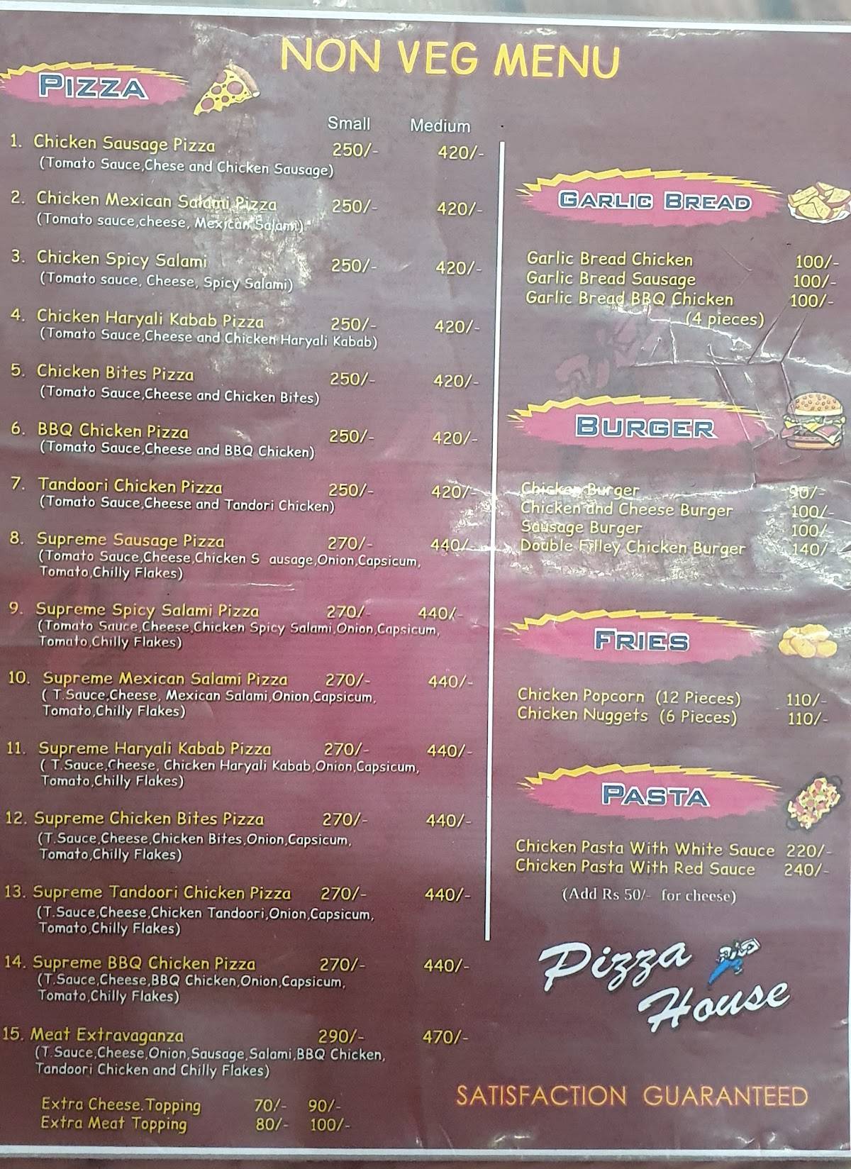 Pizza House menu