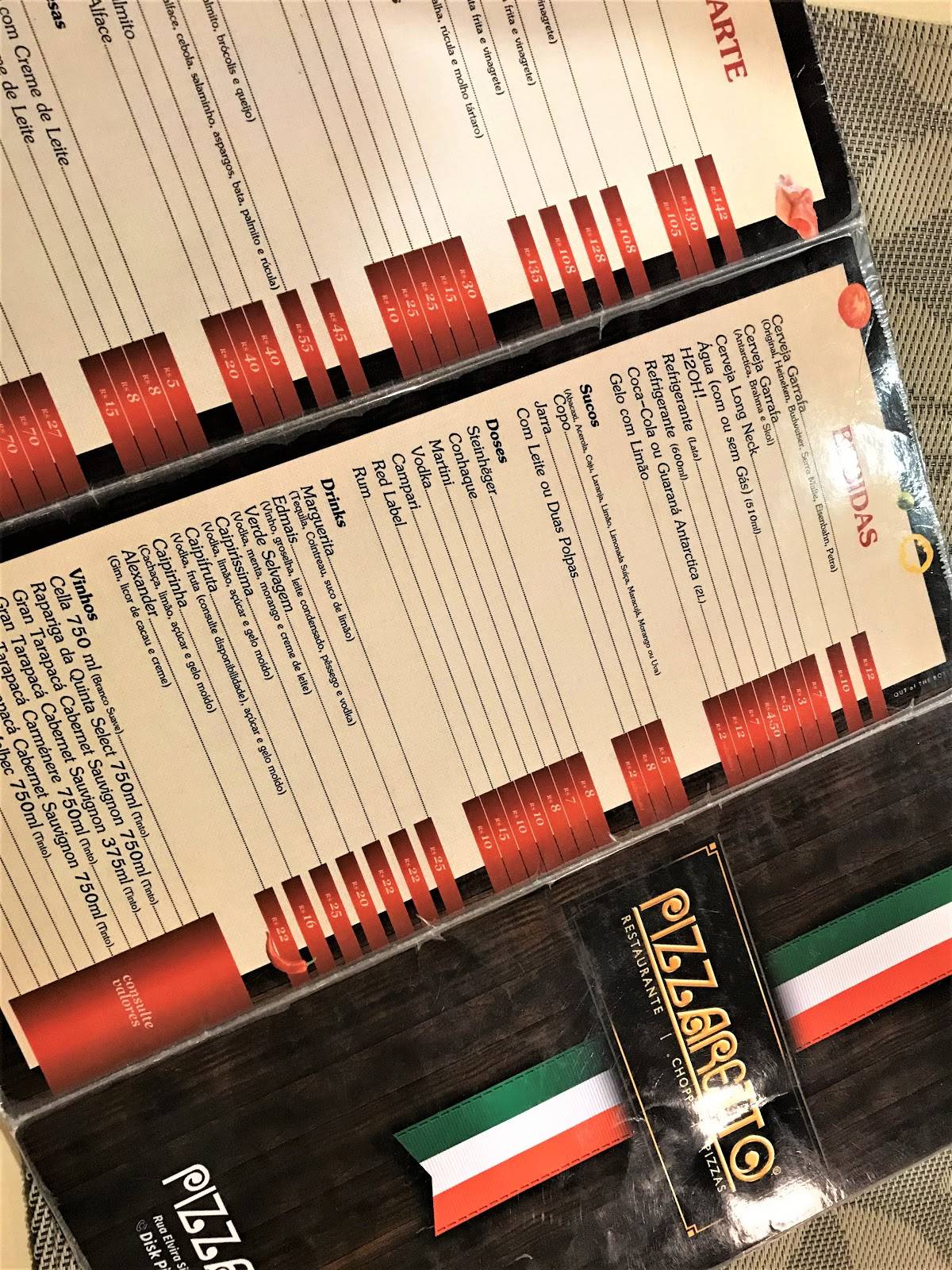 Pizzaretto Pizzaria e Restaurante cardápio