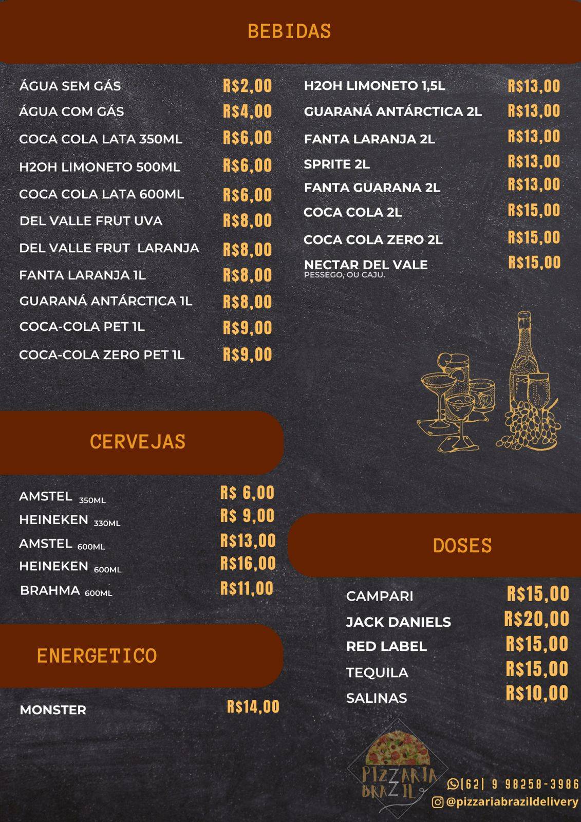 Pizzaria Brazil cardápio