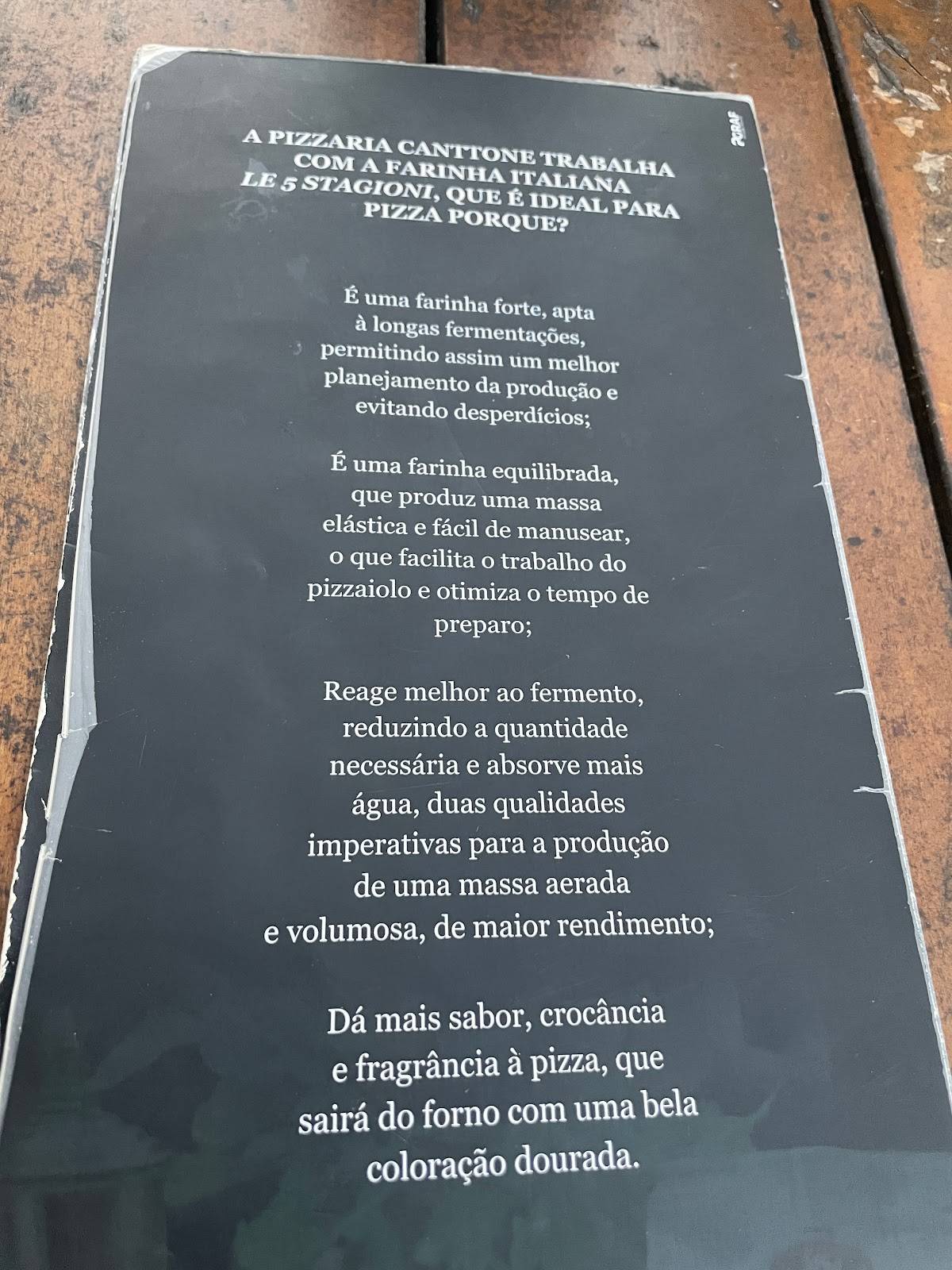 Pizzaria Canttone cardápio