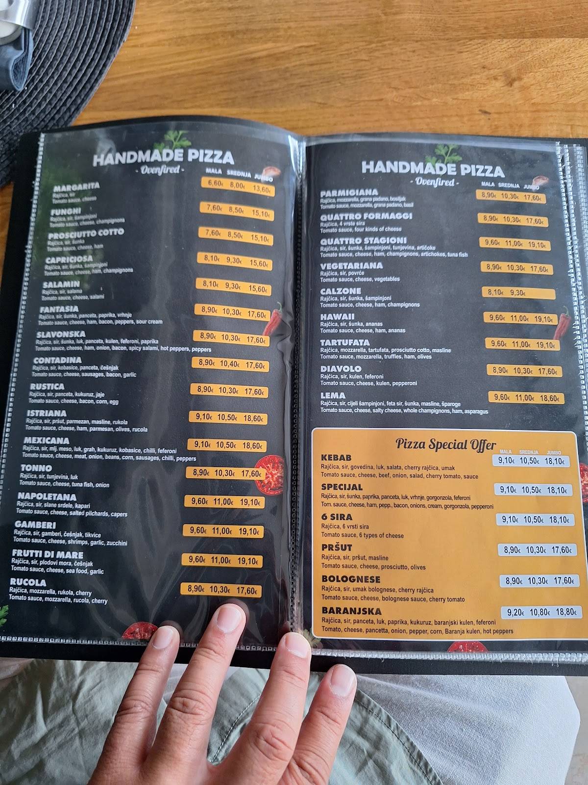 Menu di Pizzeria LEMA 