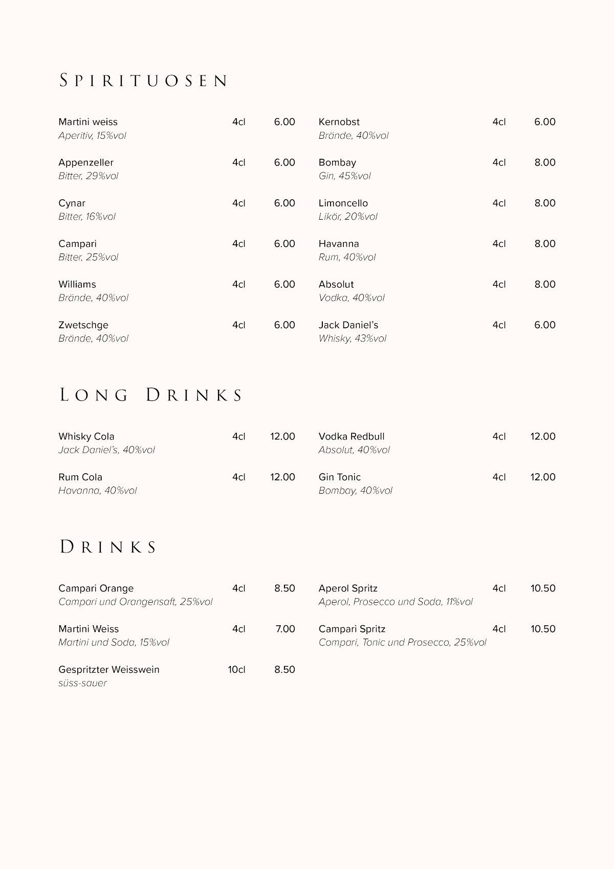 Menu di Pizzeria Löwen 