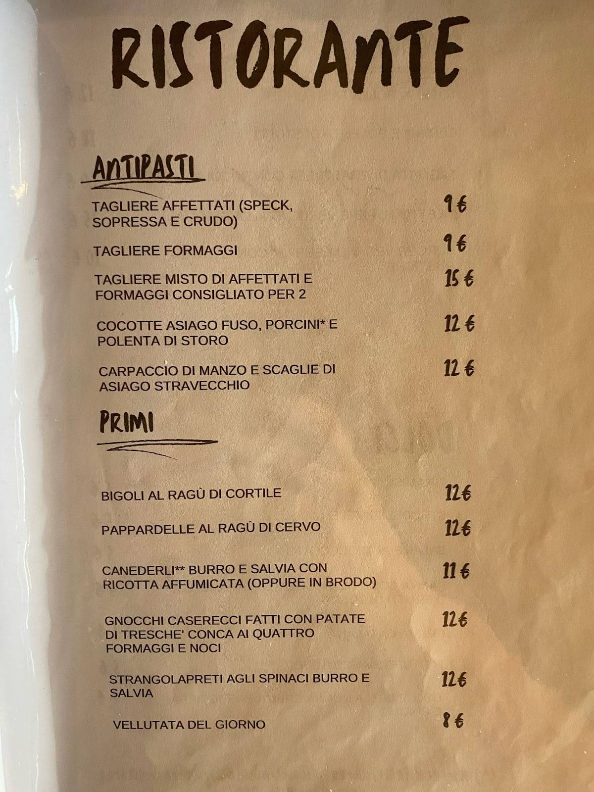 Menu di Pizzeria & Ristorante Rendola 
