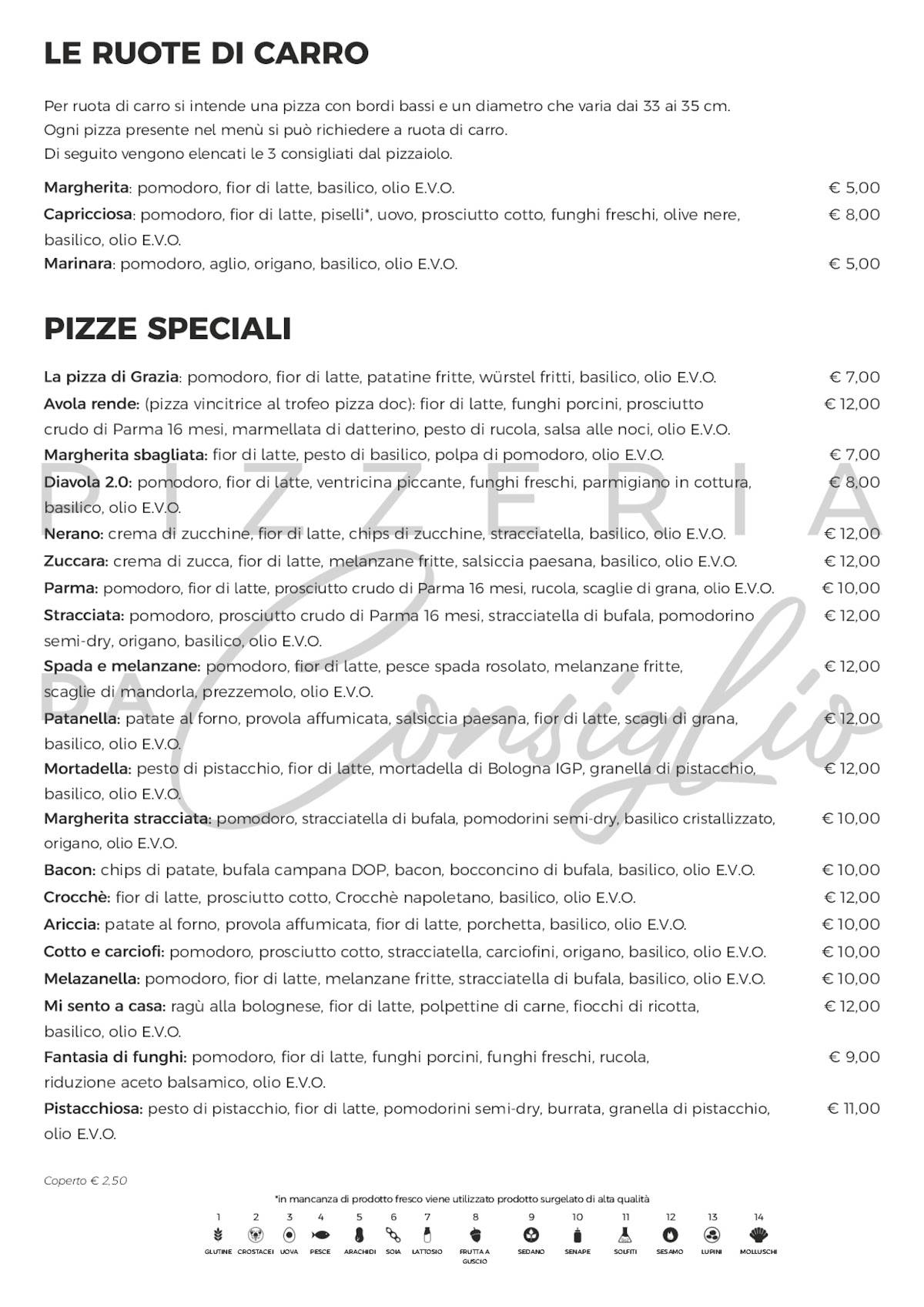 Menu di Pizzeria Da Consiglio 