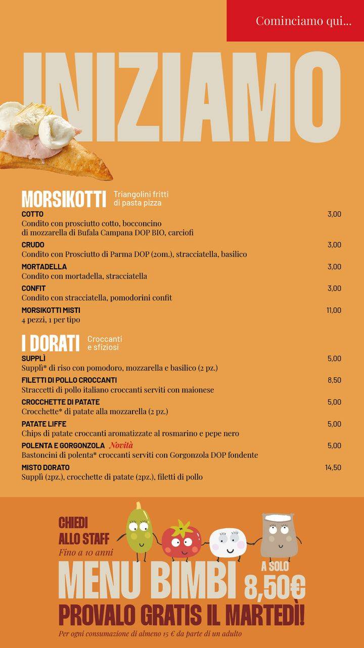 Menu di Pizzikotto - Pizzeria & Lifferia - Verona 
