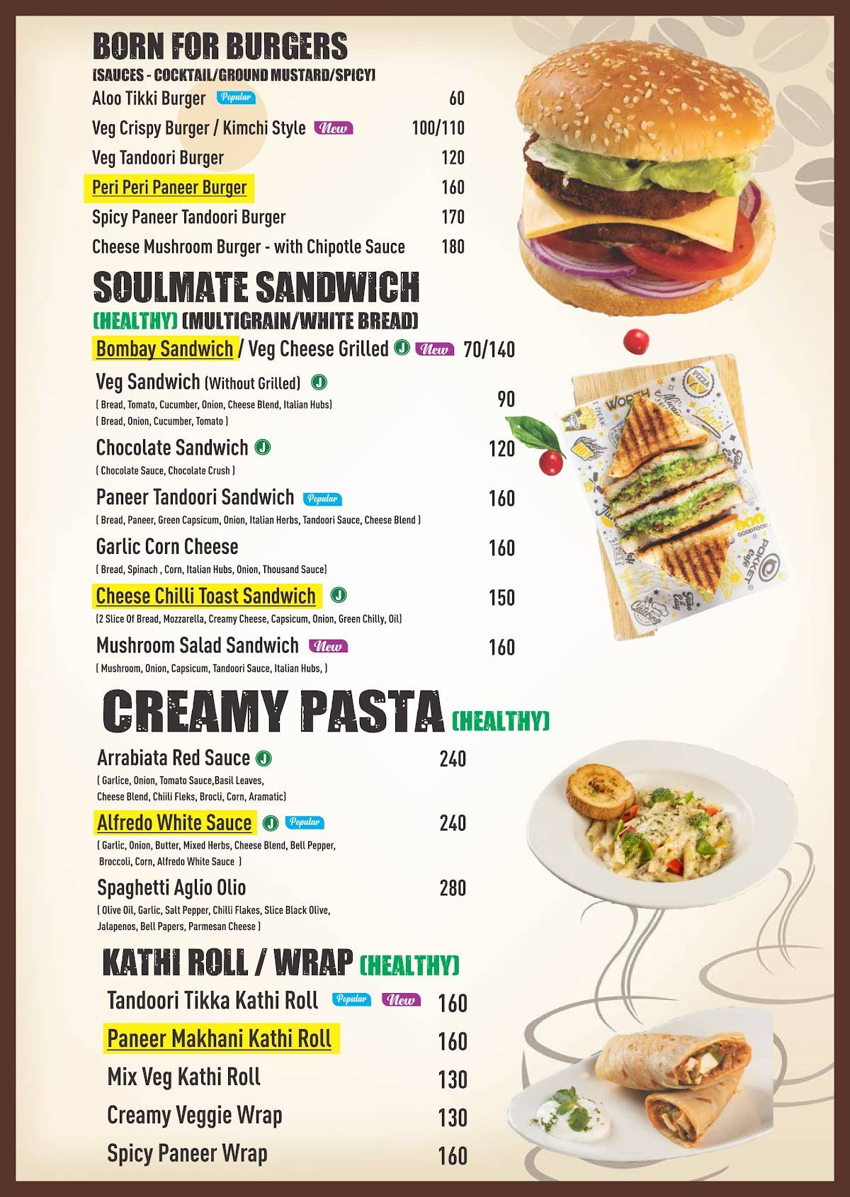 Pokket Café Karad [Biggest Café In Karad] menu